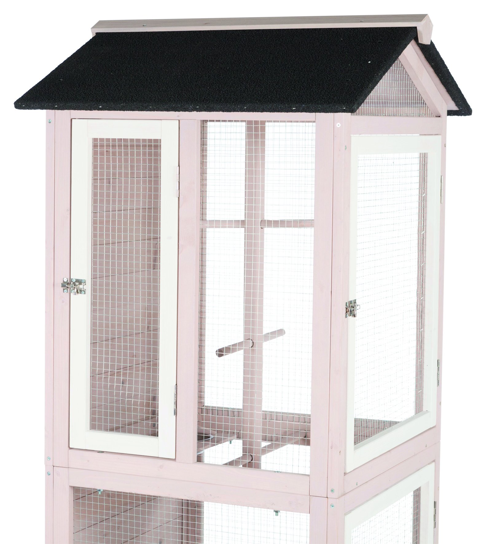 TRIXIE Outdoor Bird Aviary, 67in Wooden Birdcage, 2 Perches, Ideal for