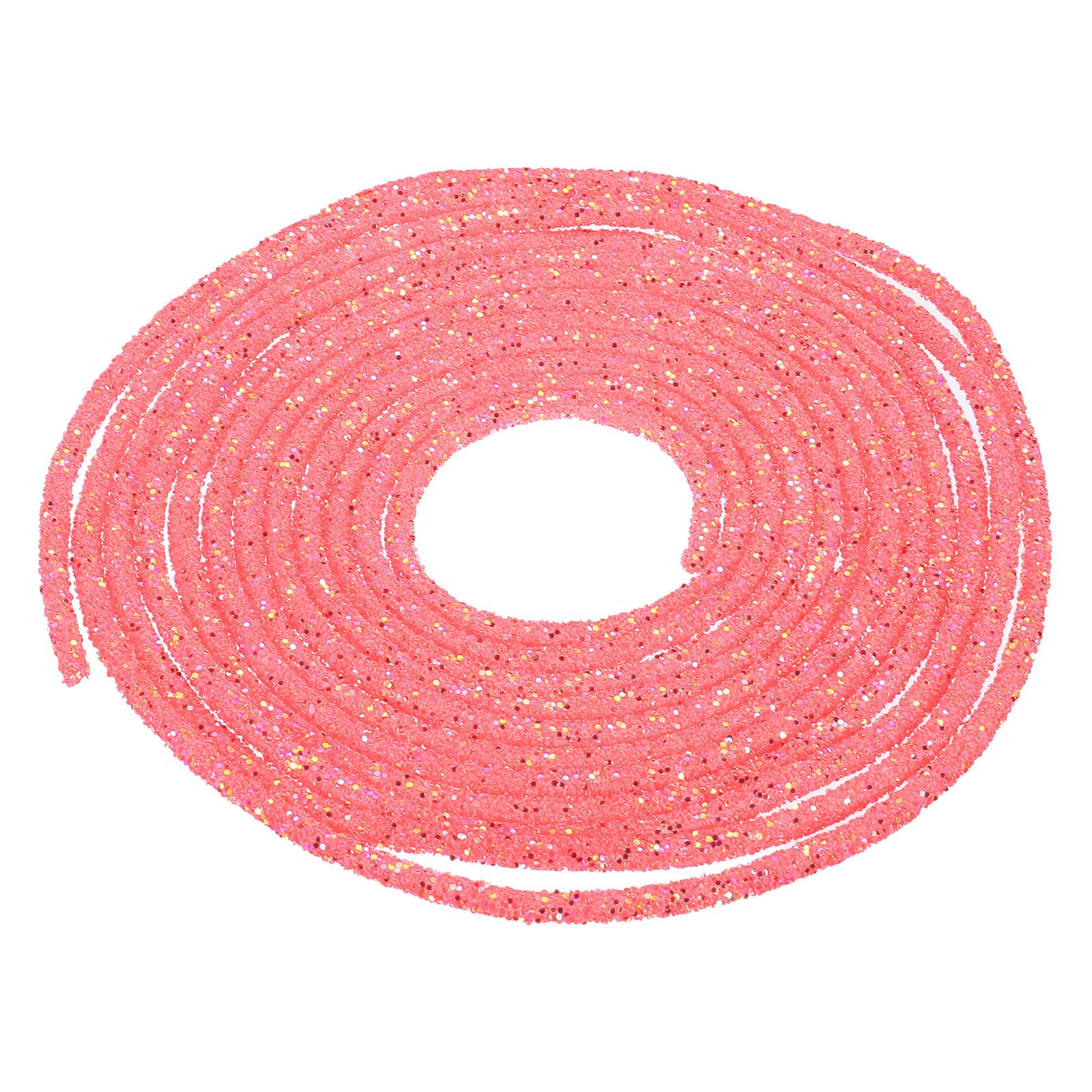 sourcing map 5 Yard 6mm 0.24 inch Glitter Sequins Rope Sequins Rhinestone Tube Cord for DIY Wedding Dresses Costume Clothing Shoes Jewelry Accessory Clear White — view 223