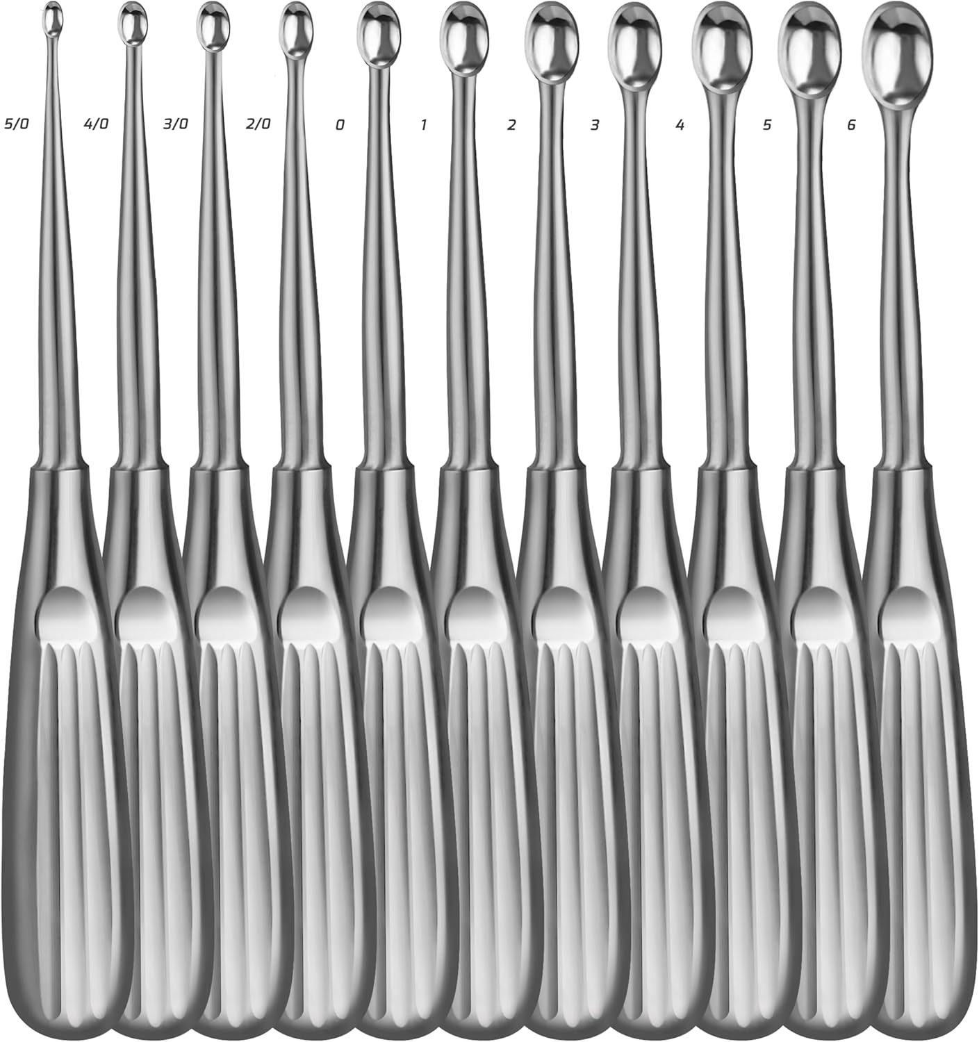 Spratt Brun Mastoid Curettes Ear Wax Remover Stainless Steel Surgical Instrumets External Use Only (11 pcs Assorted Sizes)