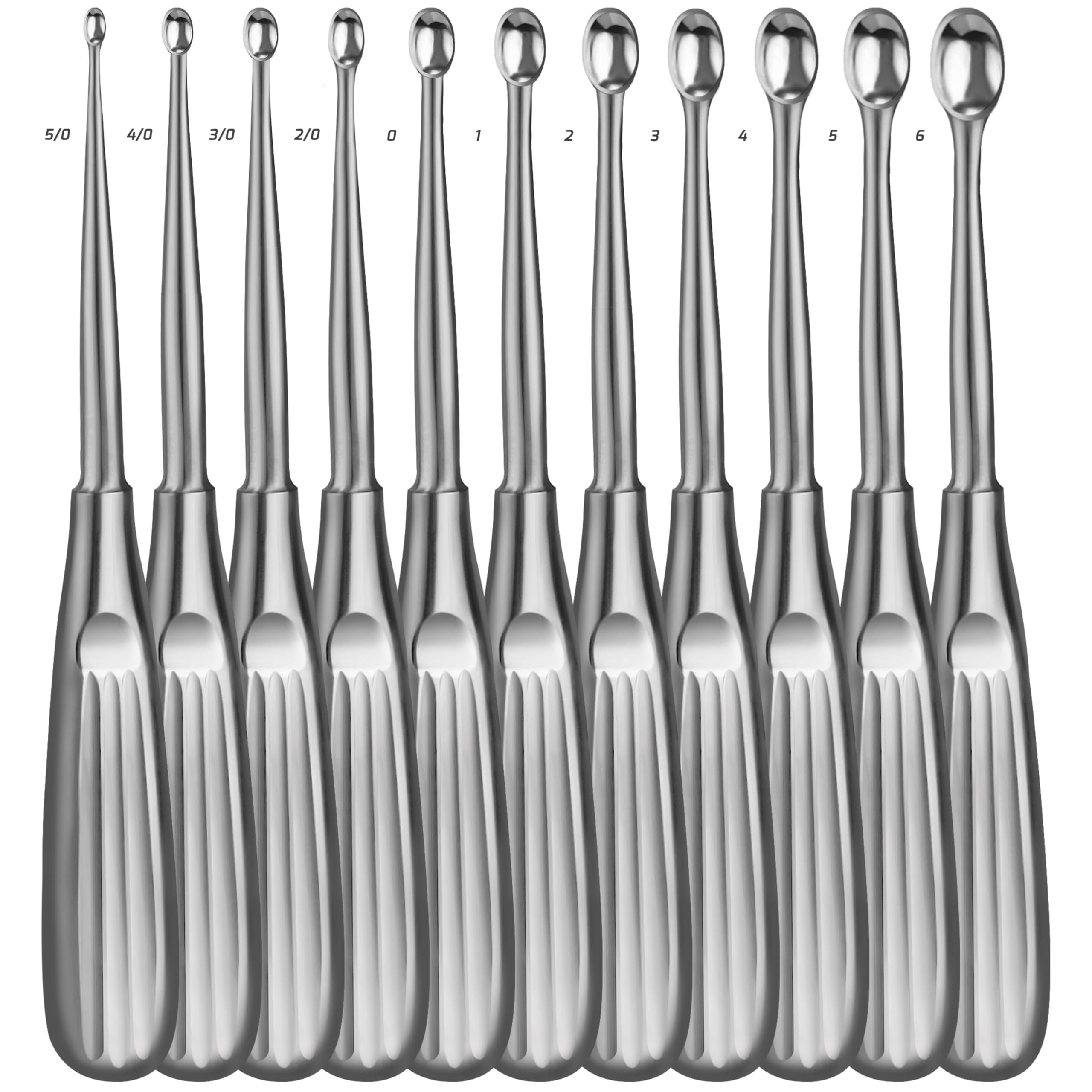 Spratt Brun Mastoid Curettes Ear Wax Remover Stainless Steel Surgical Instrumets External Use Only (11 pcs Assorted Sizes)