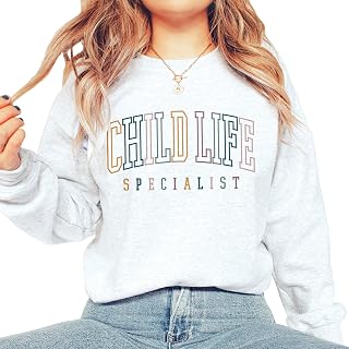 Retro Child Life Specialist Sweatshirt - Gift For CCLS Child Life Graduation - Pediatrics Office Group Coworker Gift - Unisex Graphic Crewneck Sweatshirt Ash Grey