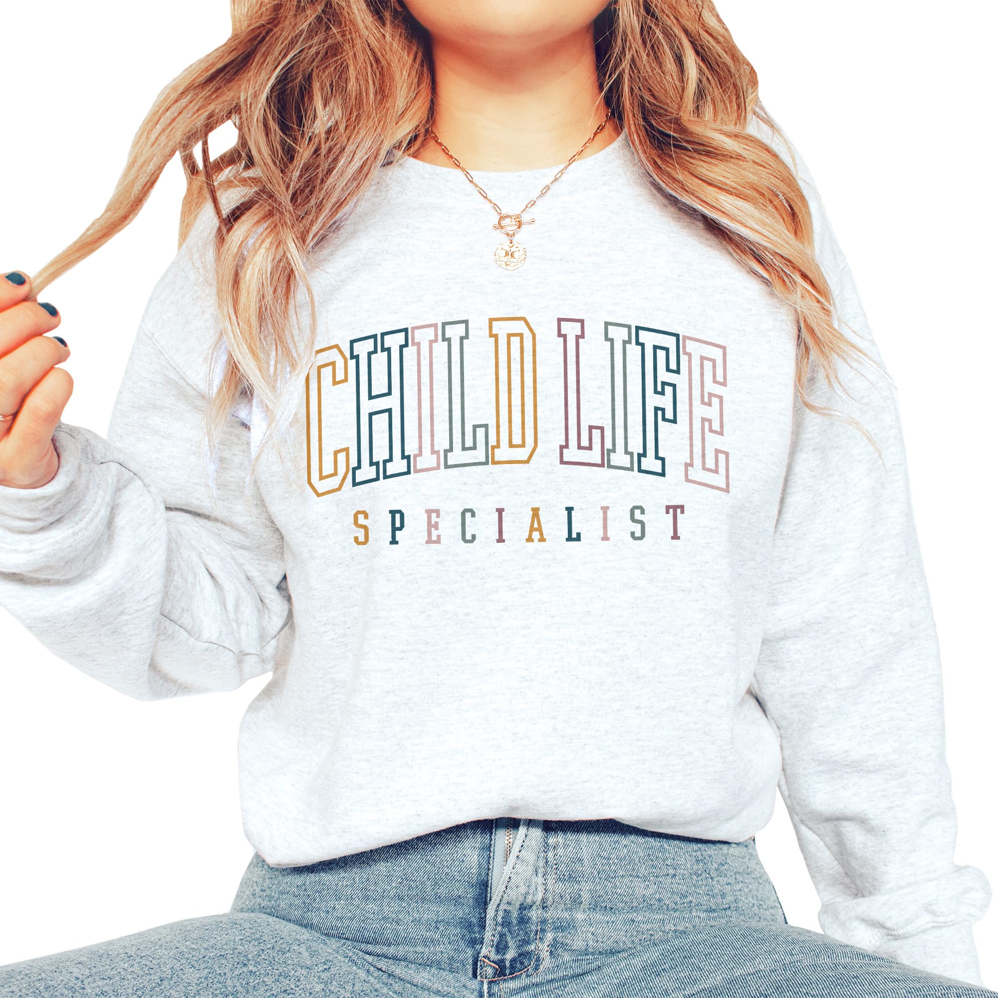 Retro Child Life Specialist Sweatshirt - Gift For CCLS Child Life Graduation - Pediatrics Office Group Coworker Gift - Unisex Graphic Crewneck Sweatshirt