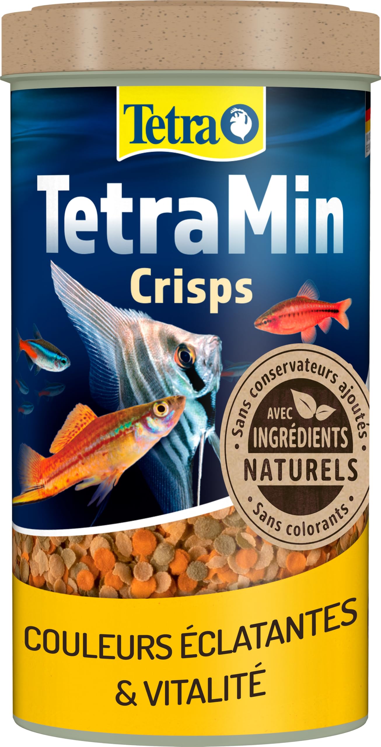 TetraMin Crisps Nutri Evolution - Aliment Complet en Crisps aux Ingrédients Naturels pour Poissons Tropicaux – Recette améliorée Sans conservateurs ajoutés Sans colorants - Boîte PET recyclé - 250 ml