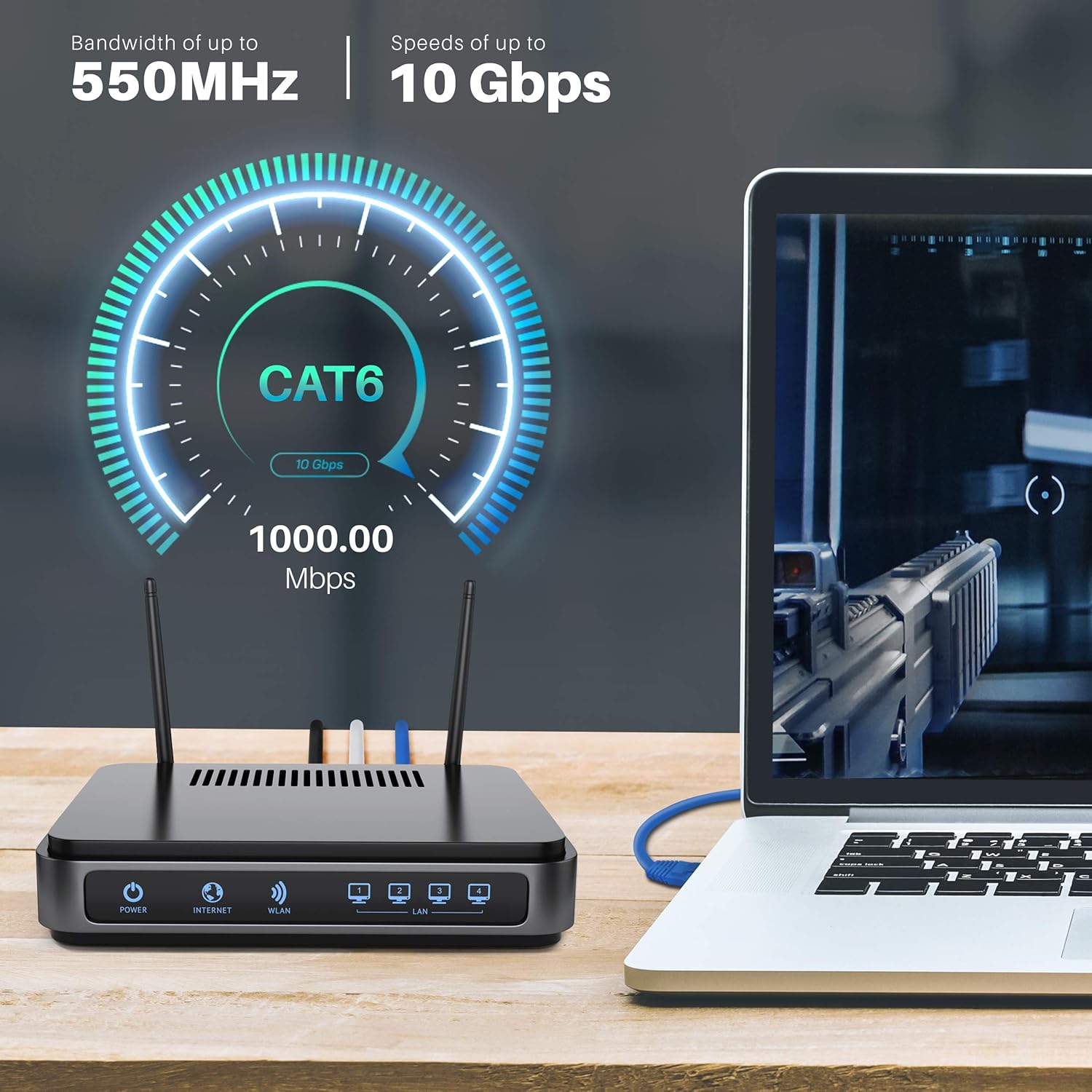 GearIT Cat6 Ethernet Cable CCA (100 feet) LAN Network Cord, UTP, Internet, Cat 6 Network Cable - Blue, 100ft : Electronics