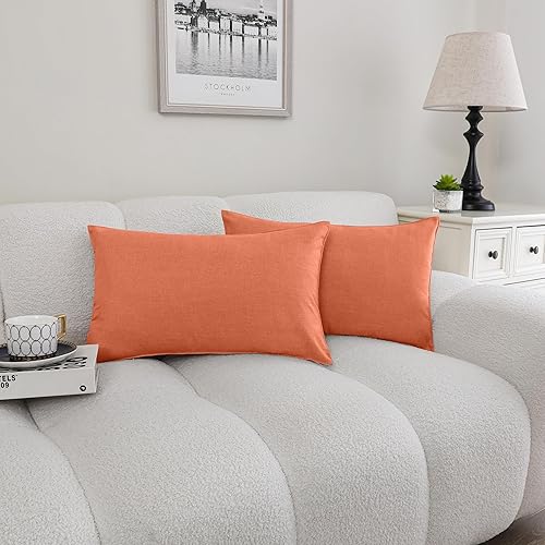 Vista 118 de NiNi ALL - Juego de 2 fundas de almohada impermeables para exteriores, decorativas, para casa de campo, jardín, patio, tienda de campaña, sofá