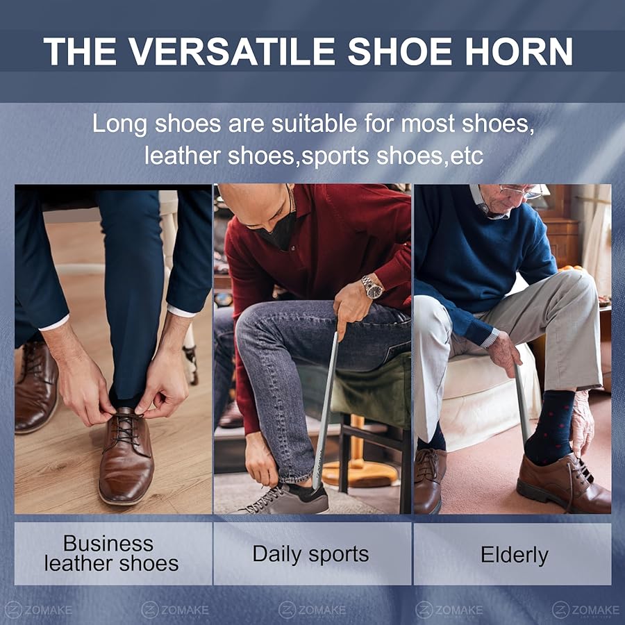 Calzascarpe Lungo In Metallo 42 Cm | 2 Pezzi, Con Manico In Gomma - Foto 4