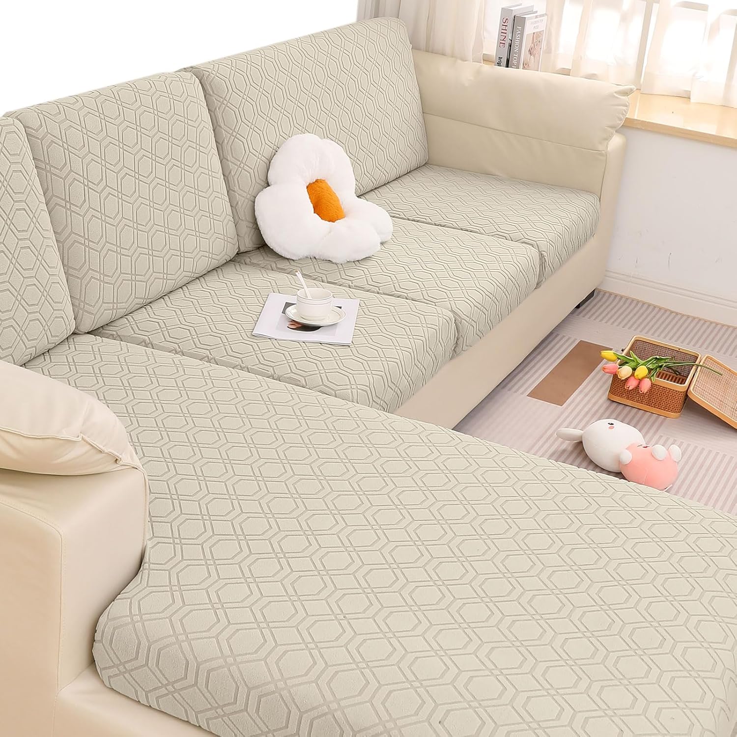 hyha Individual Couch Cushion Covers, Universal Magic Sofa Covers Washable, Stretch