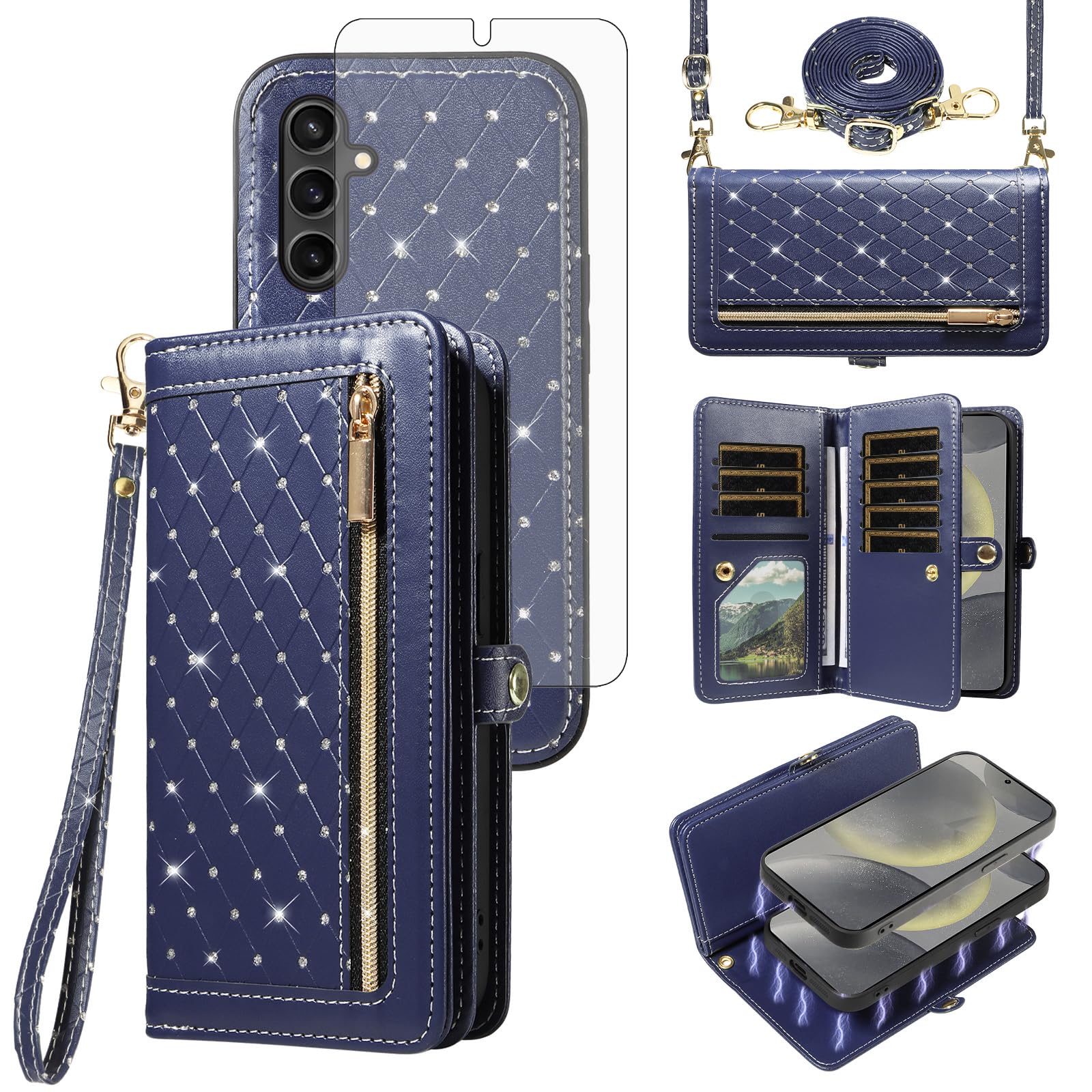 Photo 1 of Asuwish Wallet Case for Samsung Galaxy S24 Plus