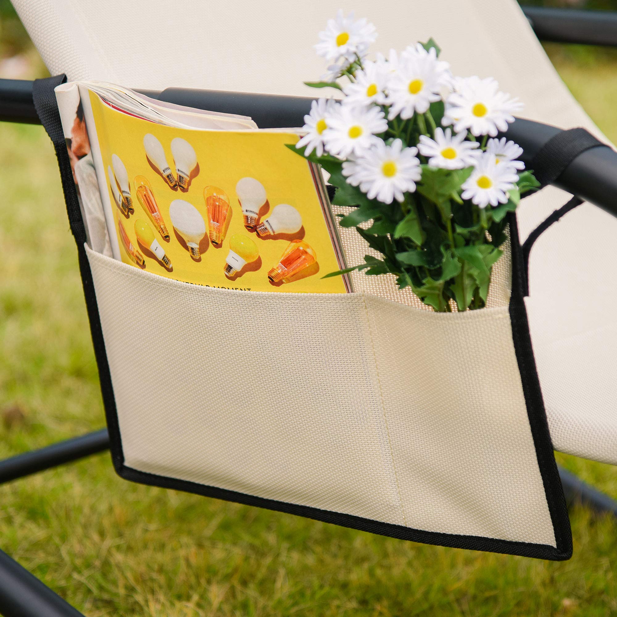 Outsunny Fotel huśtawkowy i leżak 150x62x88 cm beżowy