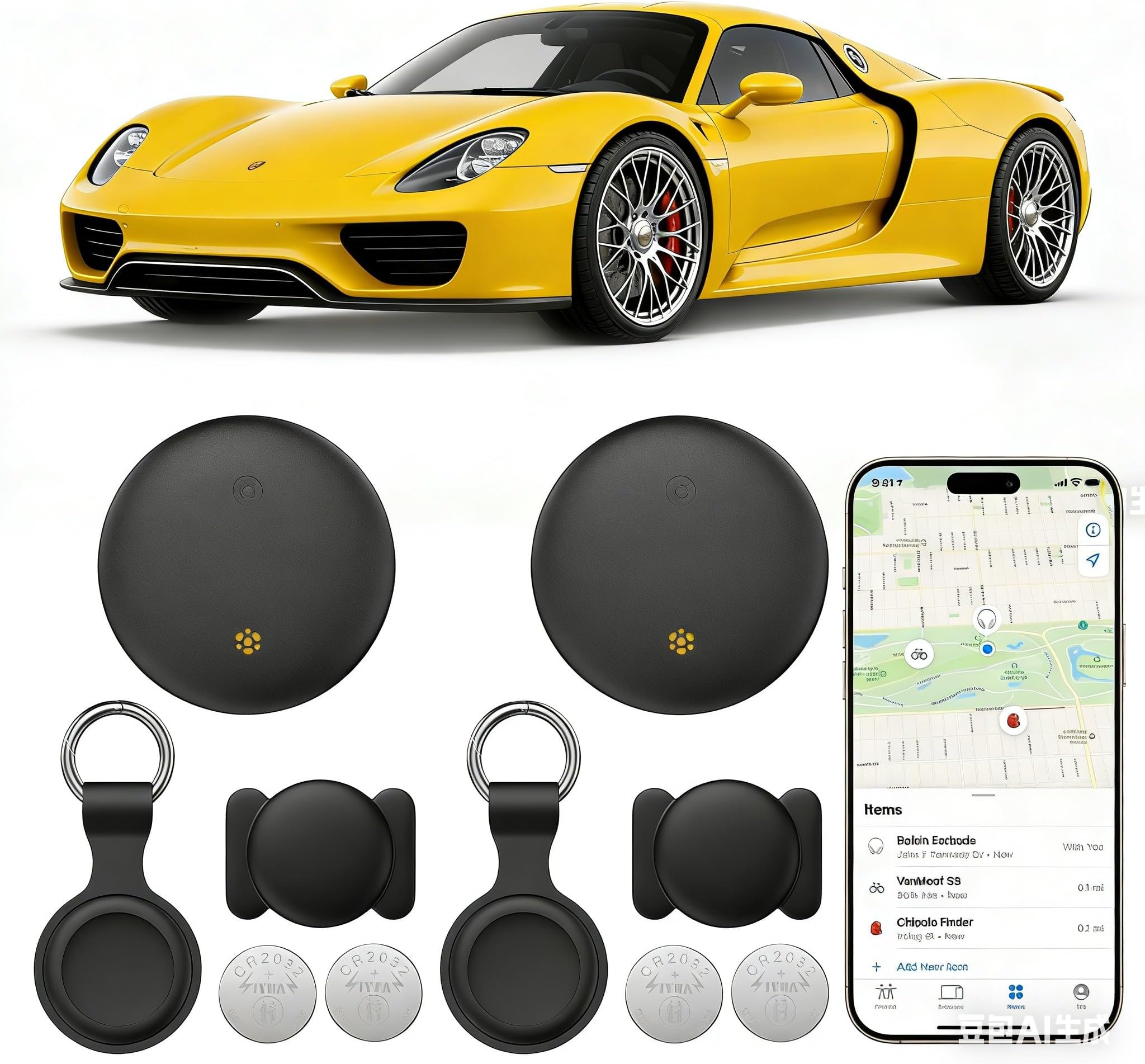 – 2 Pack GPS Tracker Car Tracker, Hidden Magnetic Car Tracker Work with iOS and Android Full Global Coverage Location GPS Tracker for Kids,No Subscription Required/No Monthly Fee/No SIM Card Required
