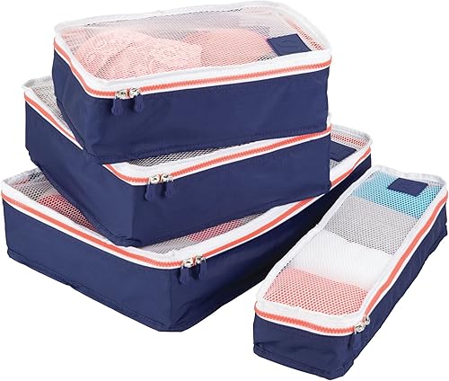 Miniatura 9 de iDesign Bolsas de embalaje (juego de 3) bolsas de viaje azul marinonaranja, 3 unidades