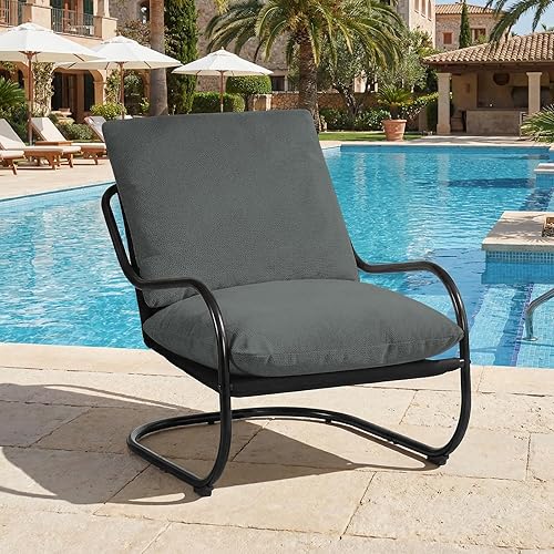 Miniatura 3 de Peace nest Comfy Accent - Silla moderna para sala de estar, dormitorio, con marco mental, cómodo cojín de espuma triturada para balcón, sala de