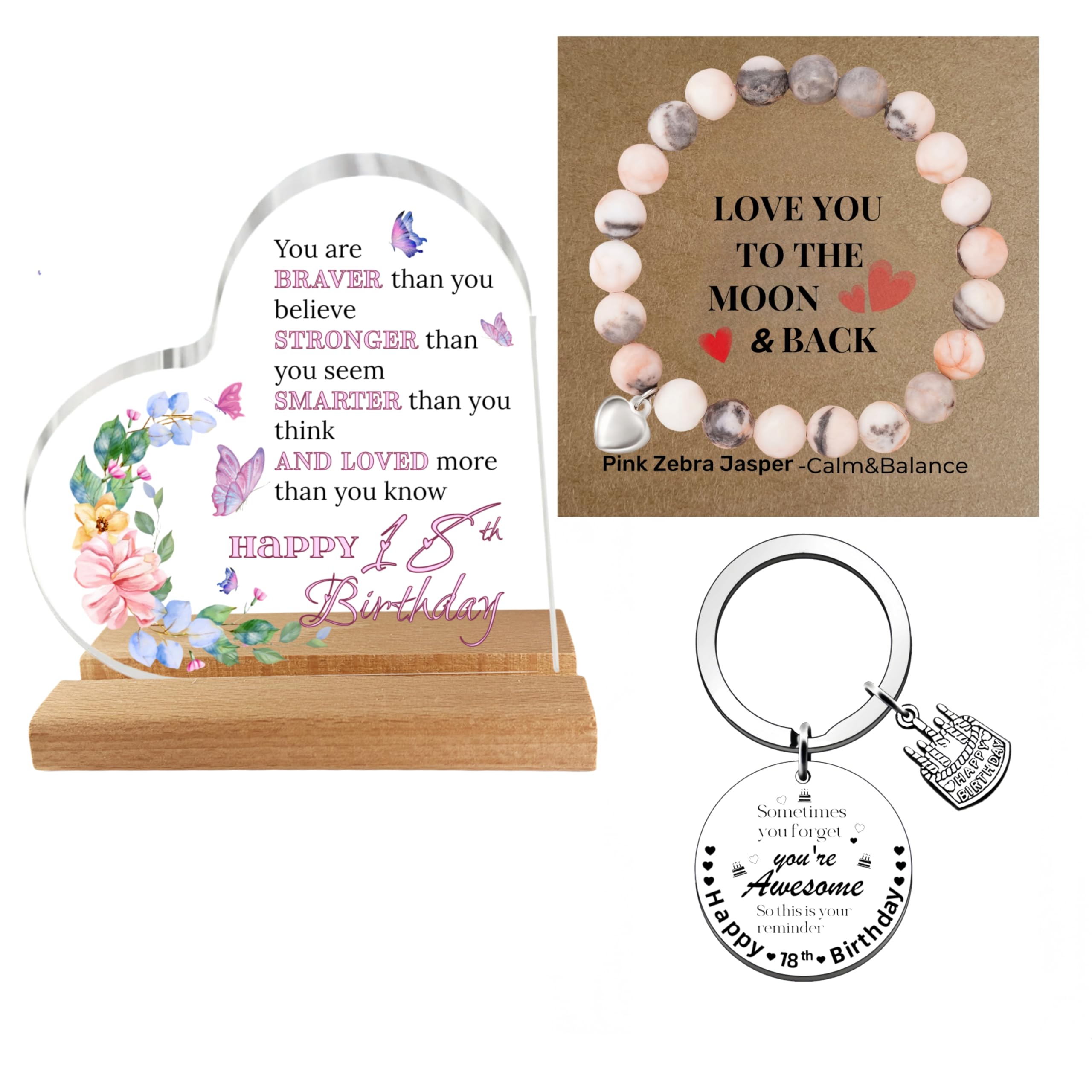Trcousoa Girls 18Th Birthday Gifts For – Heart Keepsake With Inspirational Quote – Unique And Sentimental Presents For Her, Daughter, Niece,Grandaughter – Floral Decor Gift Idea
