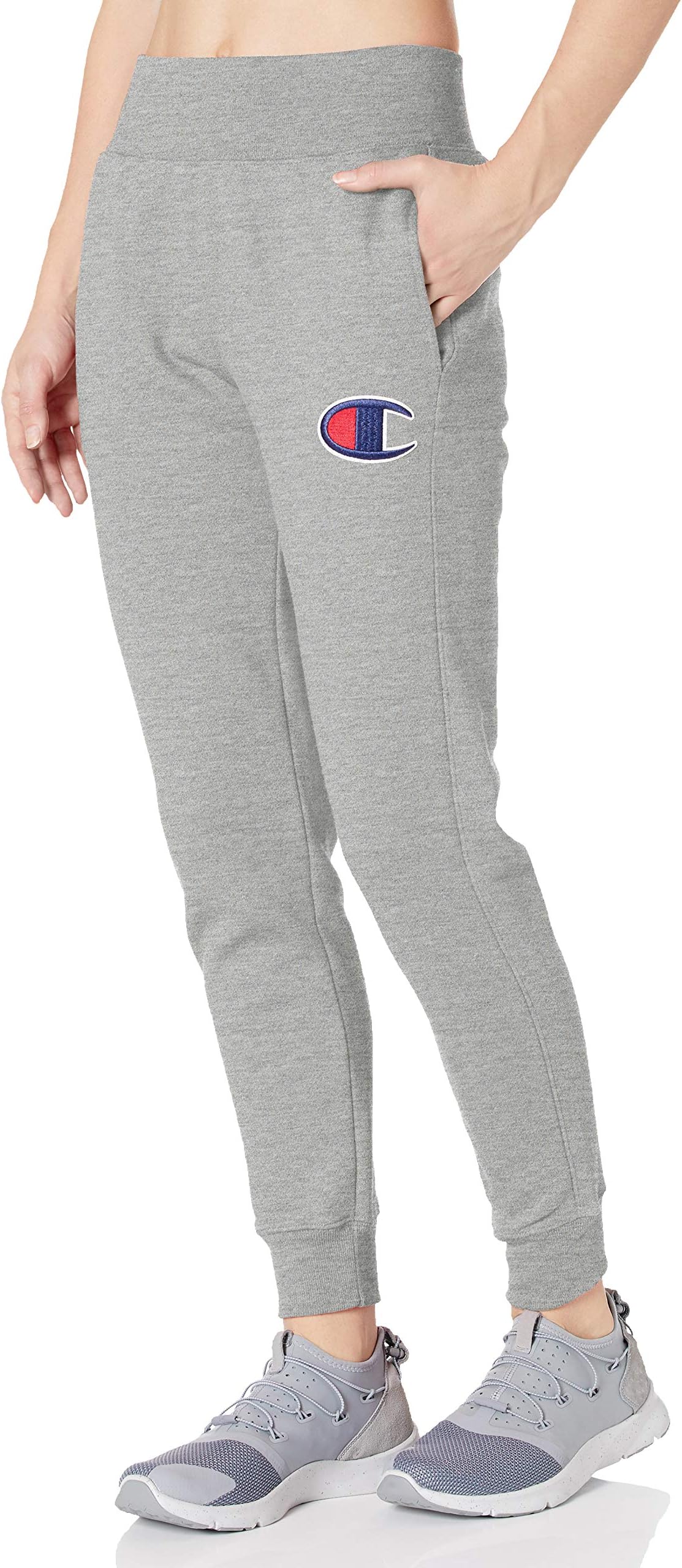 Champion Women's Reverse Weave Jogger-Left Leg Big C