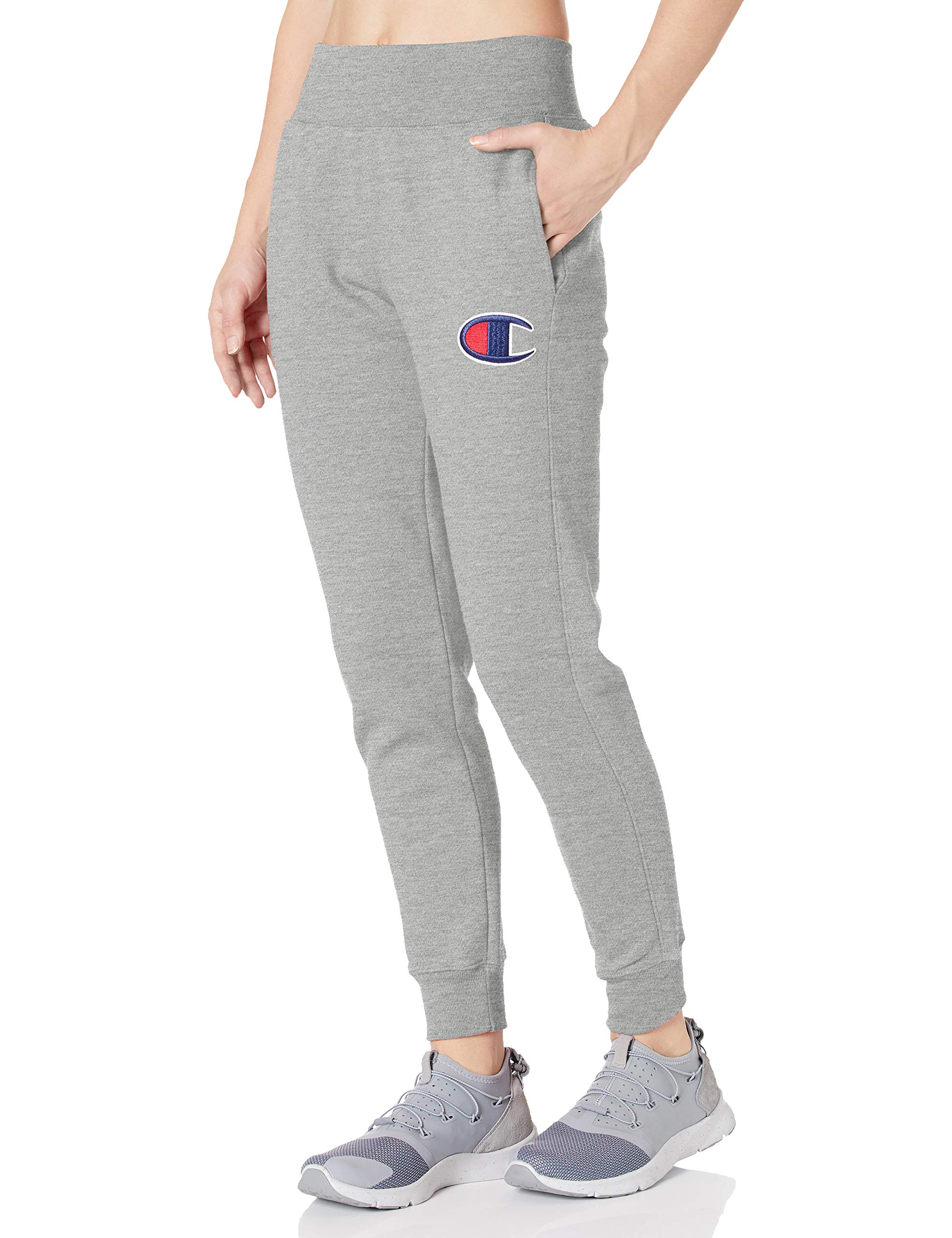 Champion Women's Reverse Weave Jogger-Left Leg Big C
