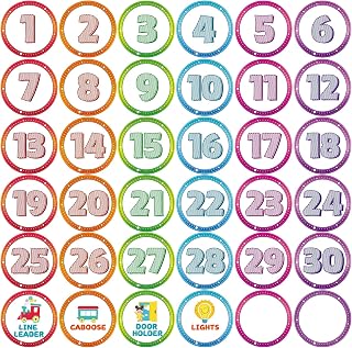 Anwyll Line up Spots for Classroom Floor 36Pcs 4'' Number Stickers for Classroom Vinyl Line Up Floor Dot Sticker Floors Spots Markers Decal for Back to School Decor Kindergarten Preschool(White&Color)