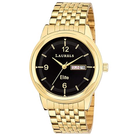 Premium Gold Finish Men Watch with Day & Date Function