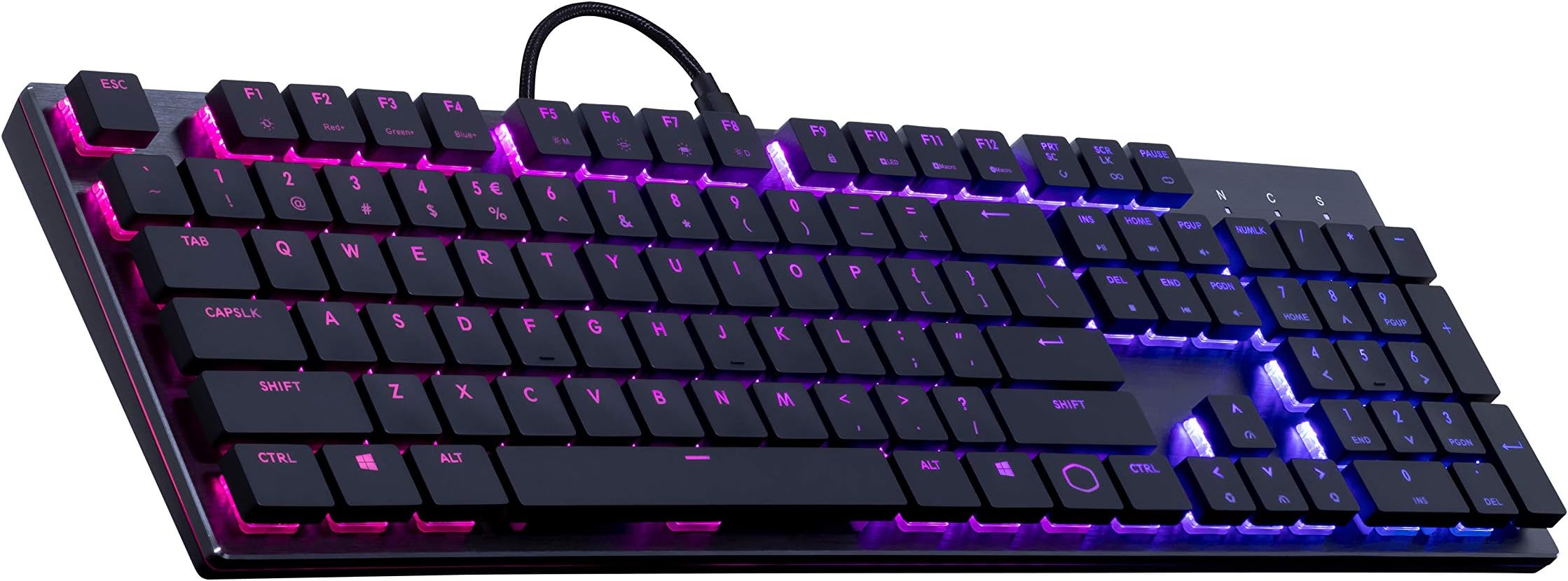 Cooler Master SK650 Mechanical Keyboard with Cherry MX Low Profile Switches in Brushed Aluminum Design