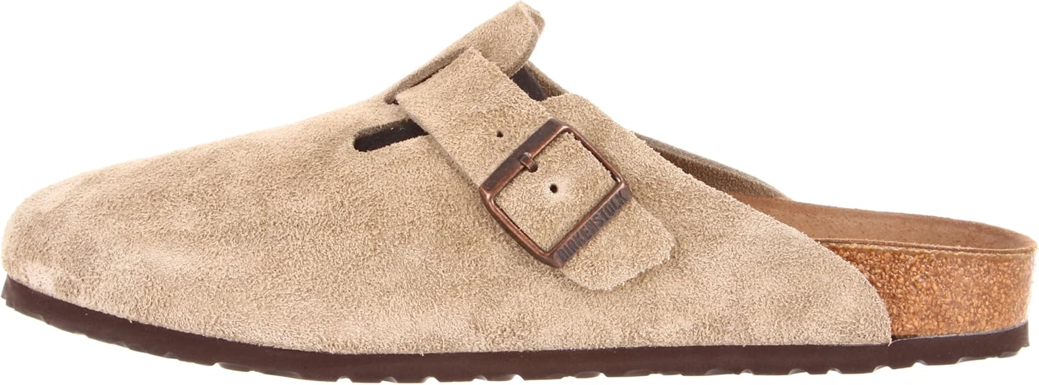 Birkenstock Men's Boston SFB Sandals 4-4.5 Taupe Suede