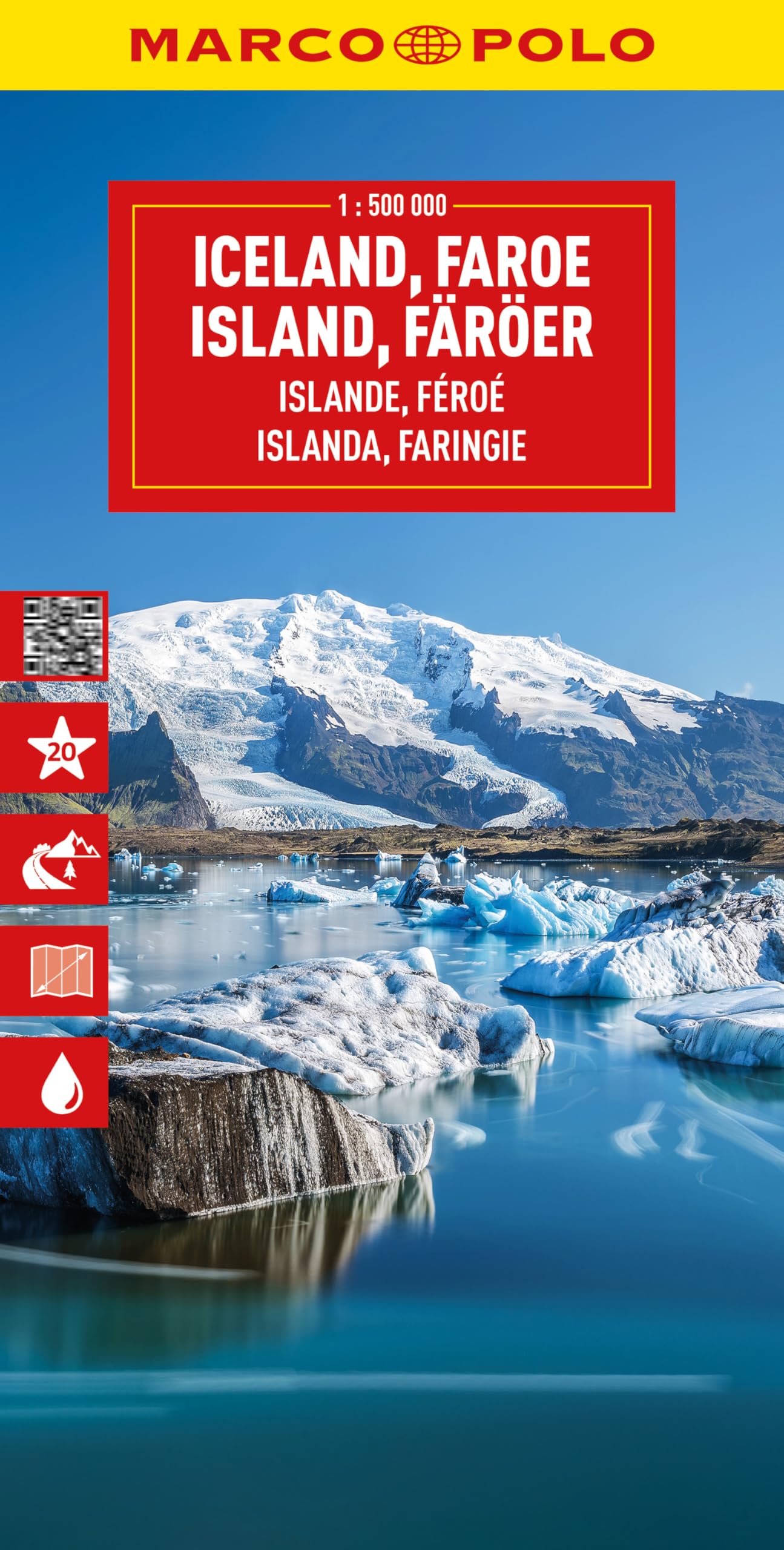 Marco Polo Iceland & Faroe Islands Travel Map: Road Map for Road Trips with Top Sights and Scenic Routes (Folded Map): Including Faroe Islands (Marco Polo Maps)