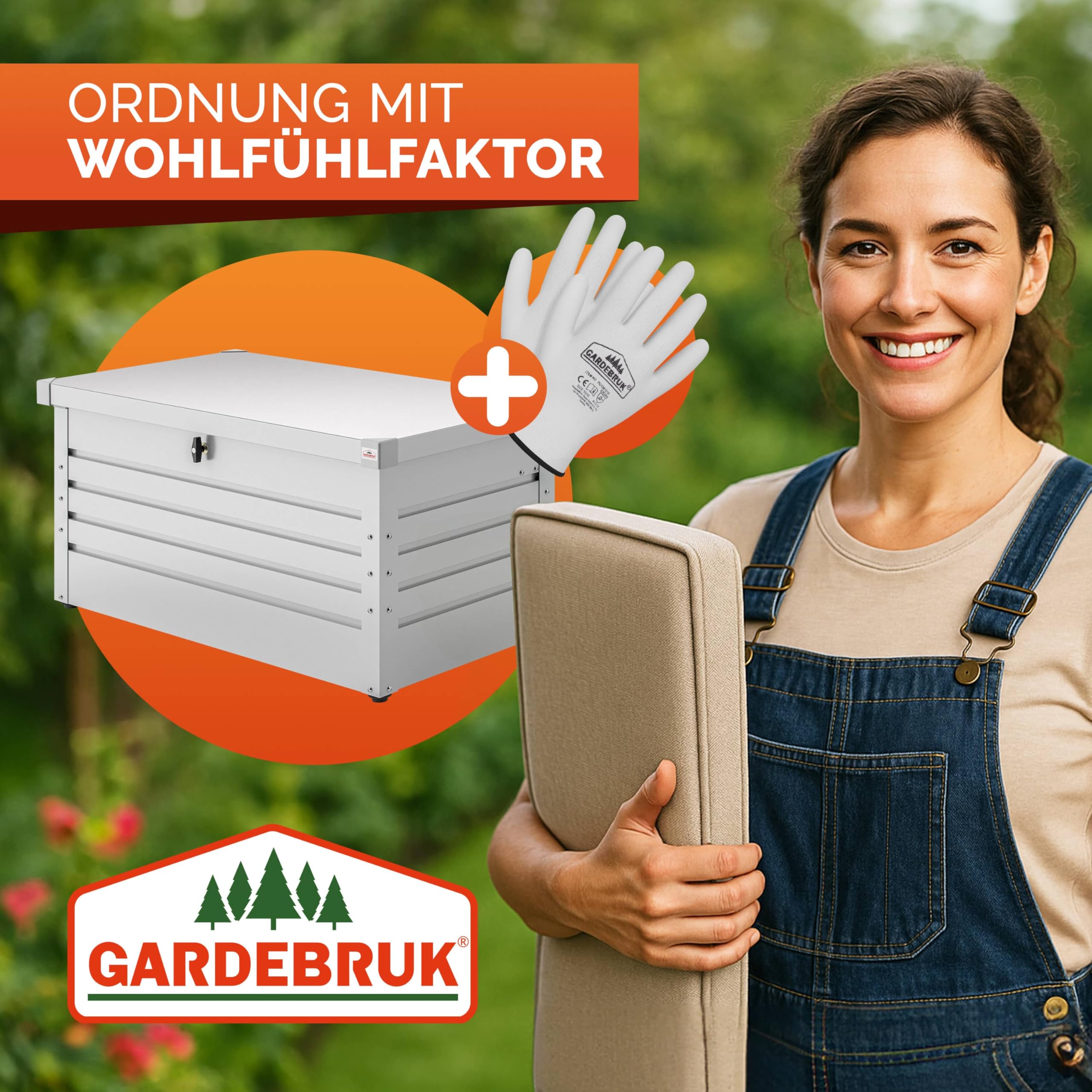 Gardebruk Coffre de rangement en métal Blanc 120x62 cm 385 L Verrouillable Extérieur Jardin
