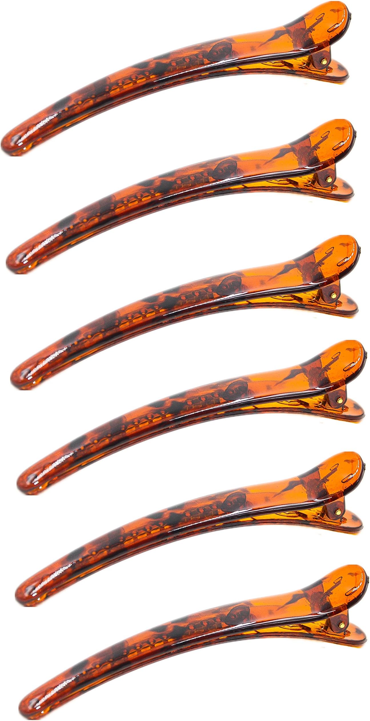 6 pieces 11cm high quality colorful no damage plastic long duck alligator hair clips (C)
