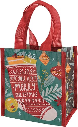 Miniatura 3 de Karma Regalos, bolsas de regalo recicladas navideñas, juego de 3, Tis The Season