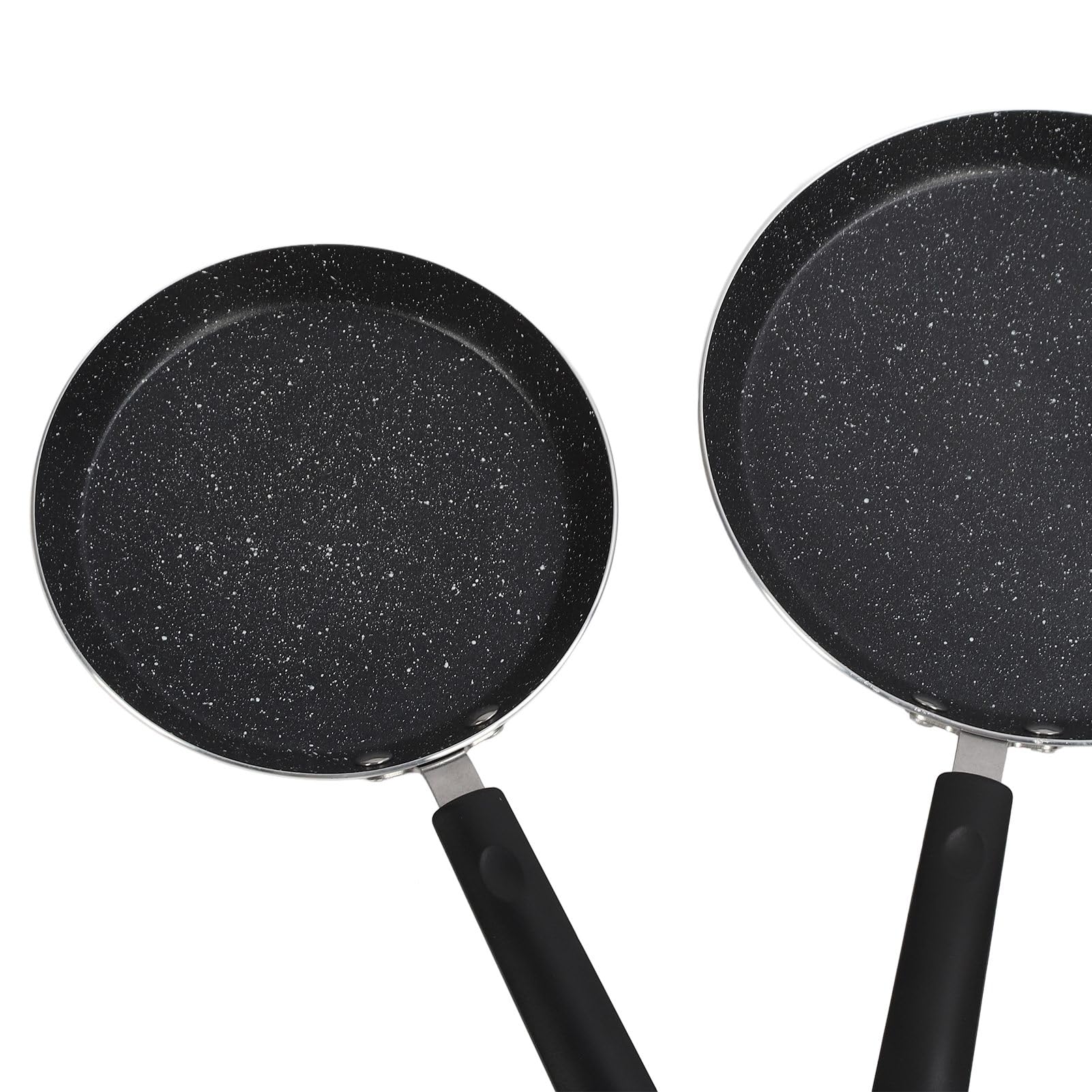 Set di Padelle da 3 Pezzi Pentole Antiaderenti Leggere in Lega di Alluminio per Casalinga e Viaggi All'aperto 6" 8" 10"