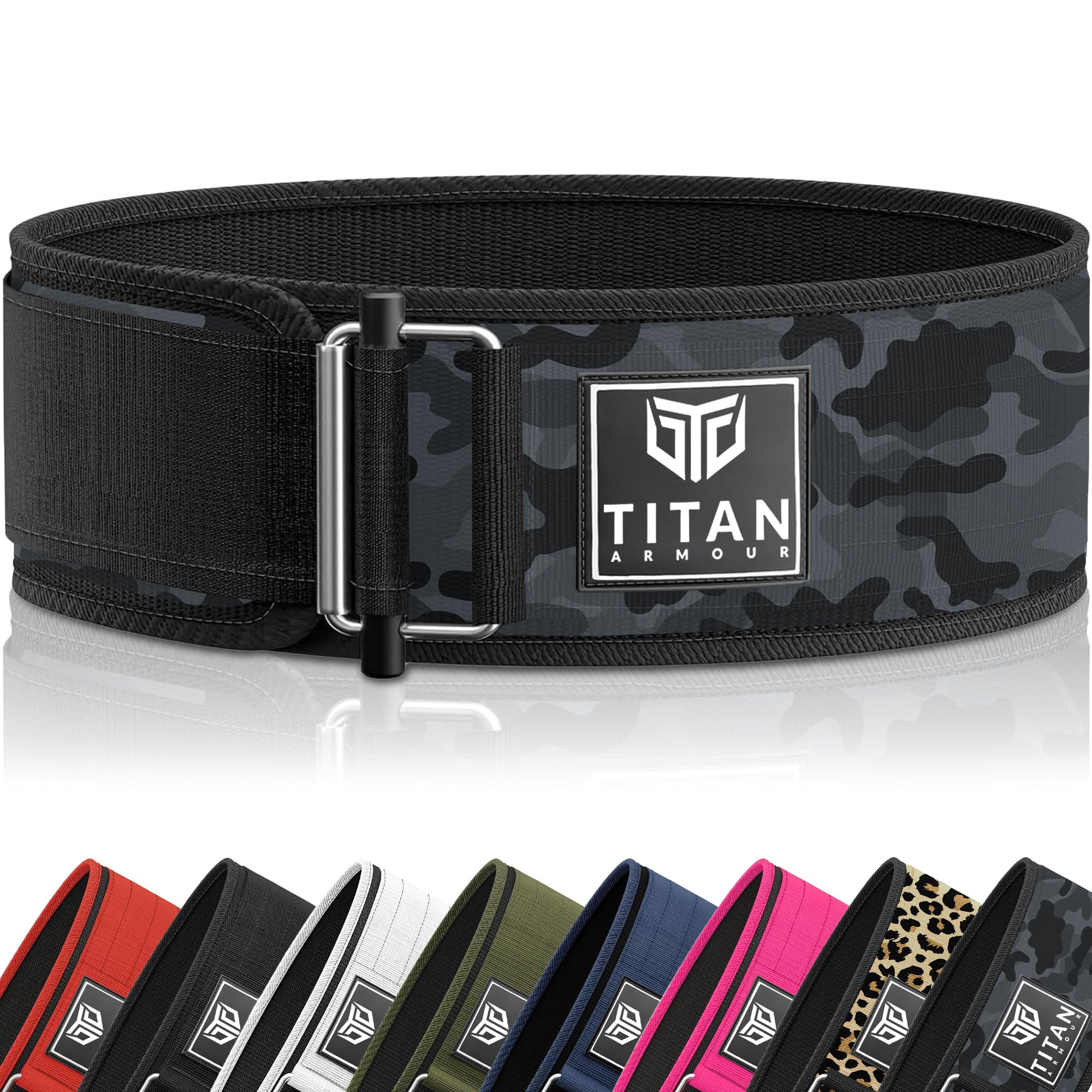 Titan Armour® Premium Self-Locking Weight Lifting Belt | Gym belt: Crossfit, Powerlifting, Deadlift, Olympic Lifts, Squats | Functional Weightlifting Belt | Men & Women | UK Brand