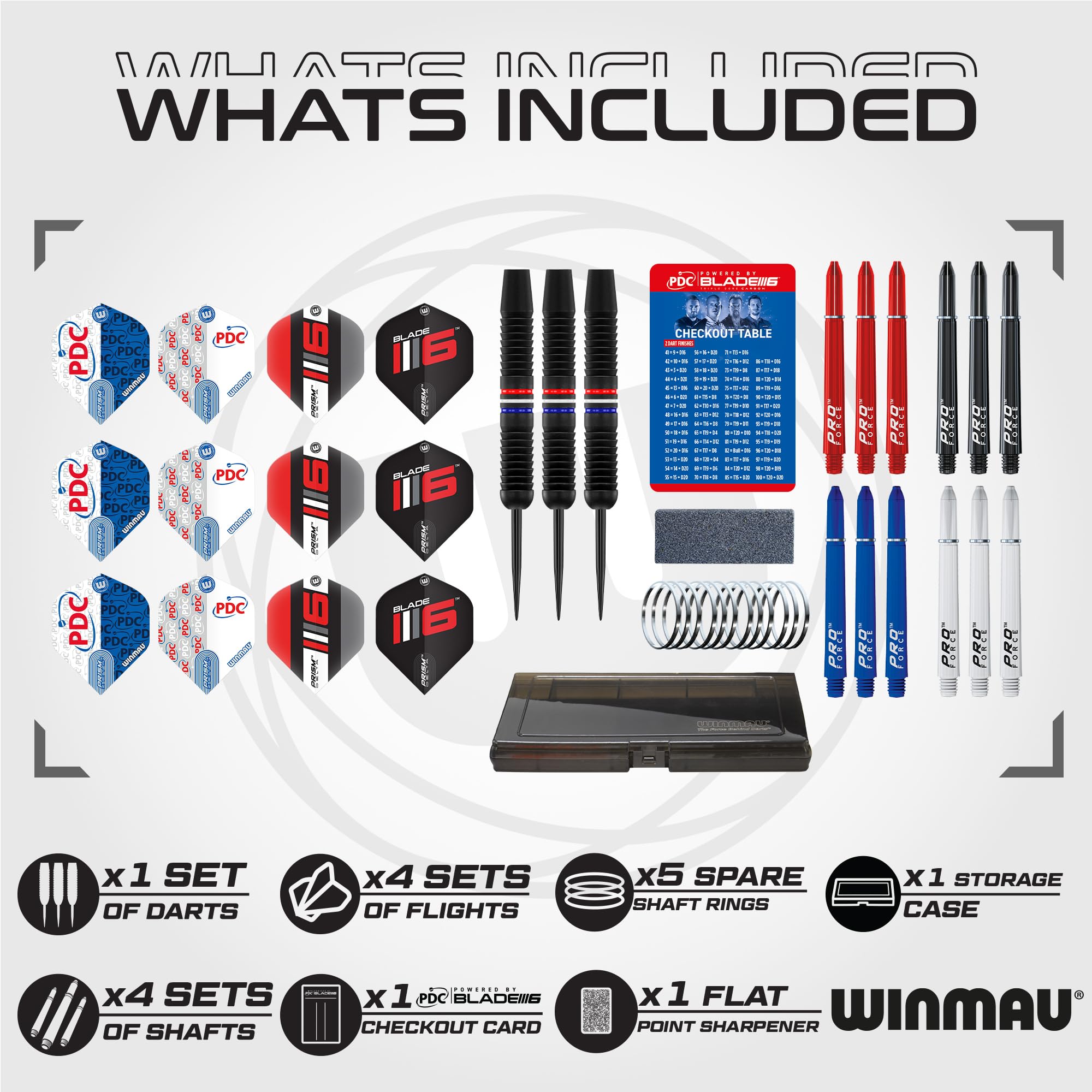Image secondaire de Set de Fléchettes Professionnelles WINMAU PDC Ultimate - 22 g avec Accessoires