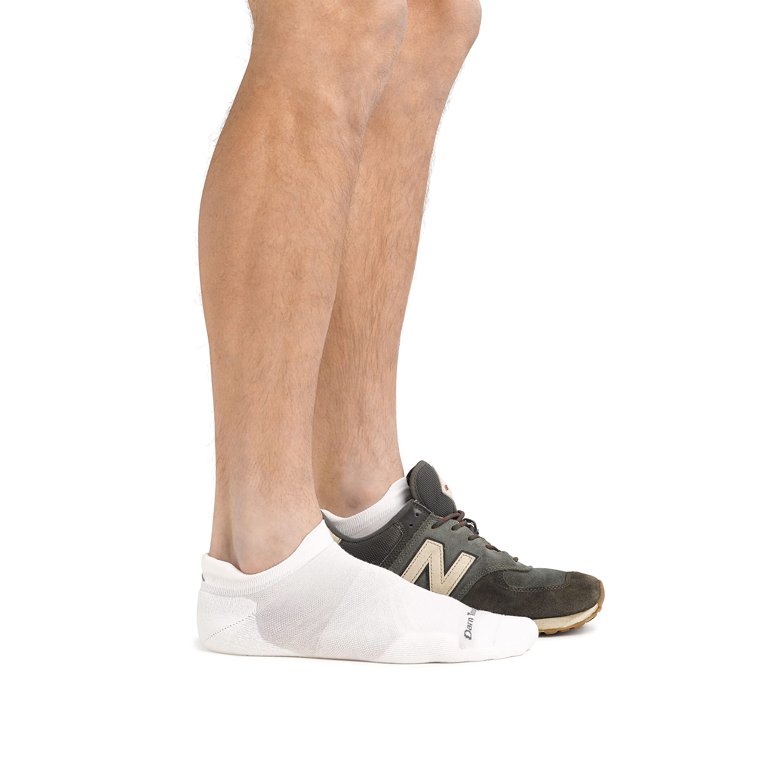 Darn Tough Men's Run No Show Tab Ultra-Lightweight with Cushion - Medium Black Merino Wool Socks for Running