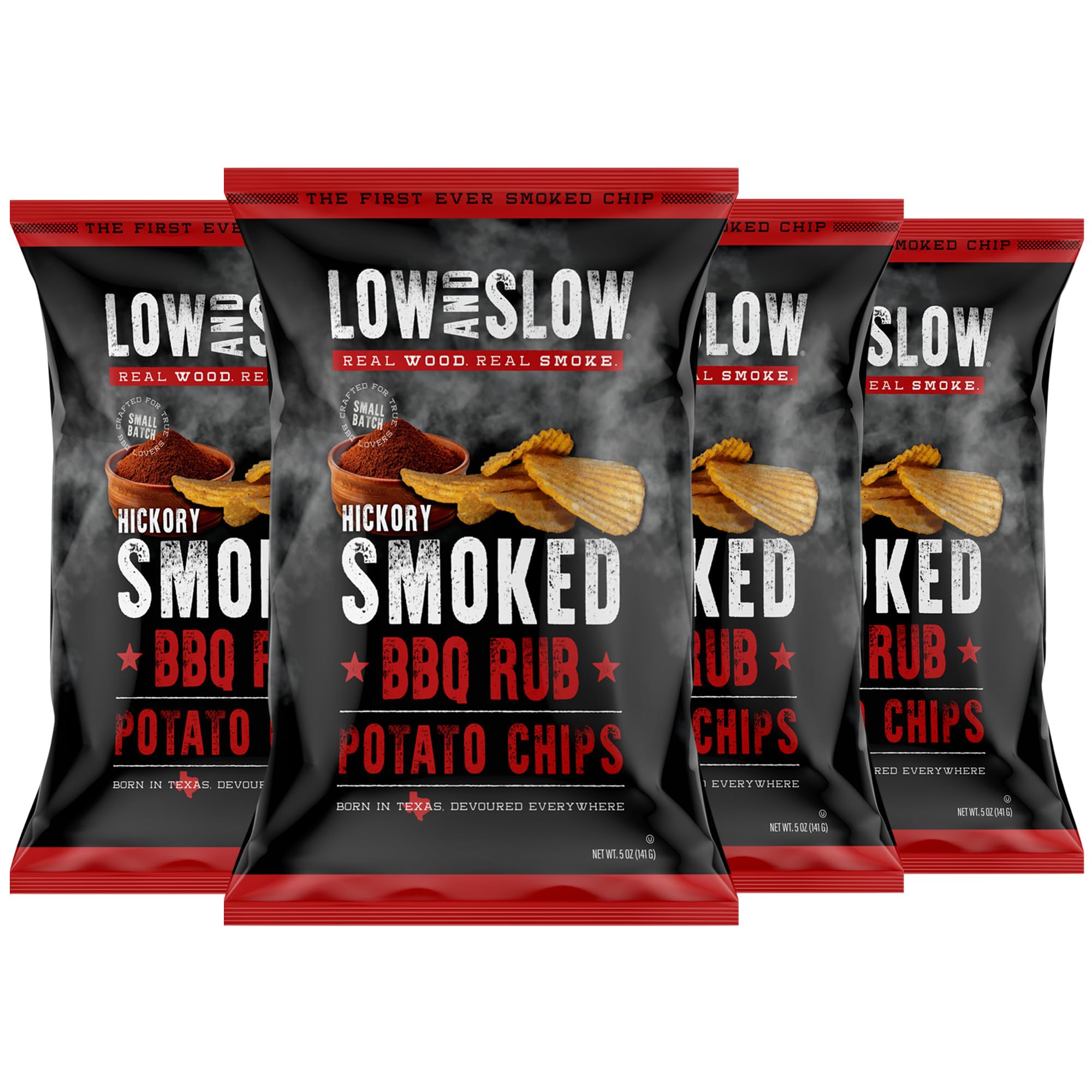 Amazon.com: Low and Slow Hickory Smoked BBQ Rub Potato Chips, Real