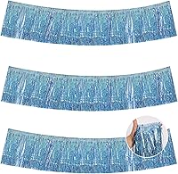 Vista 26 de BEISHIDA 3 paquetes de 9.1 metros de guirnalda de flecos de lámina metálica de oropel, serpentinas brillantes de color oro rosa para colgar