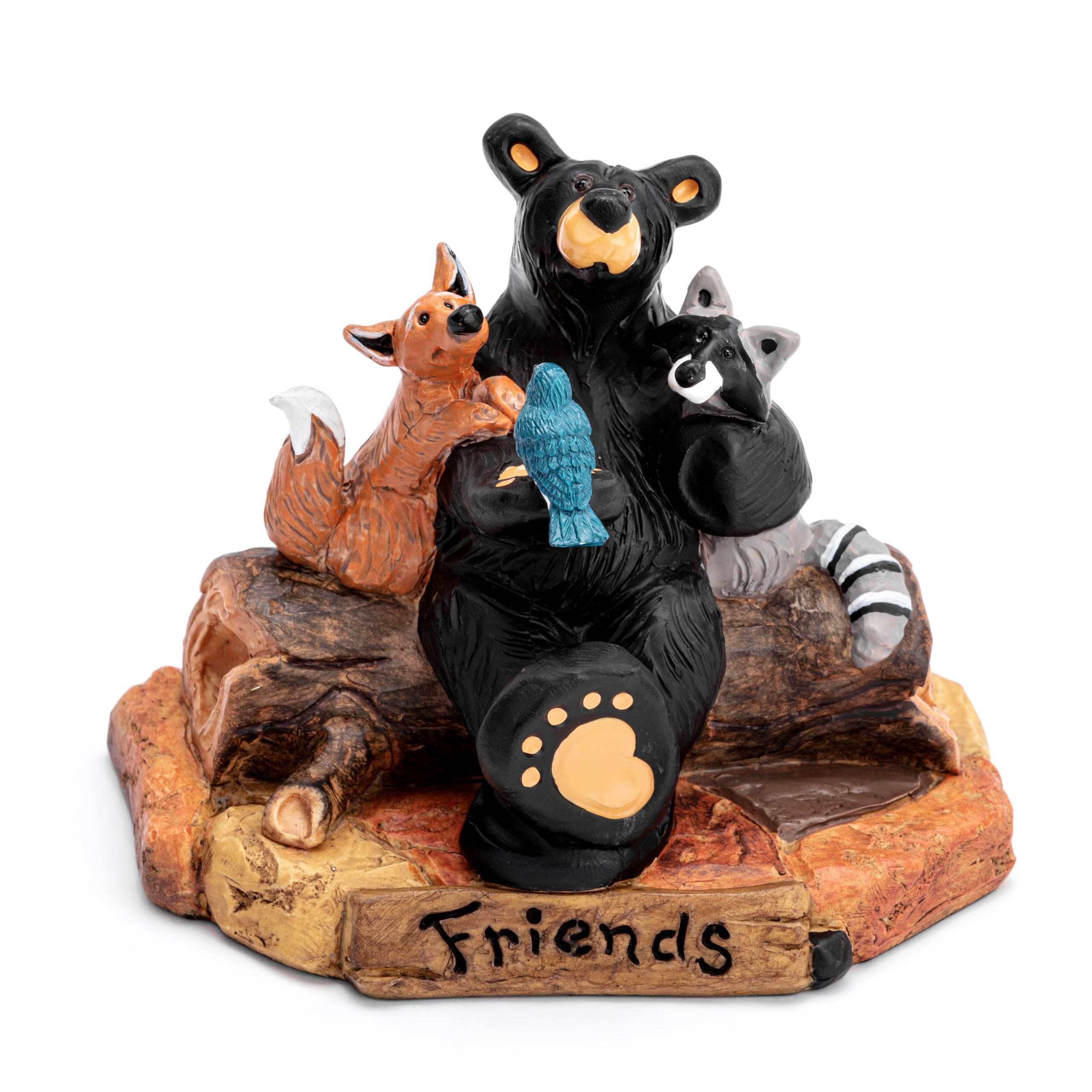 Amazon.com: DEMDACO Friends Black Bear Fox Racoon Statue by Jeff