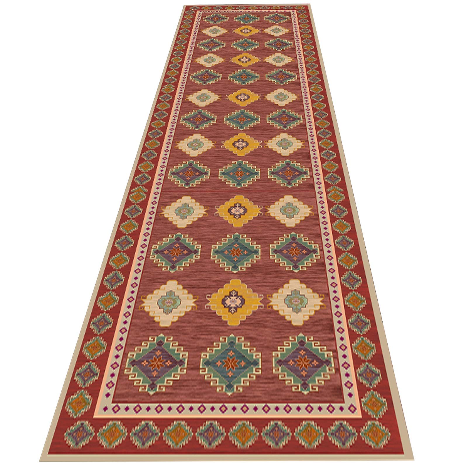 YJRBZ Classic Hallway Runner Rug, Long Carpets Runners for Entryway Stairs Hall Corridor Stairs, Length 1m/1.5m/2m/2.5m/3m/3.5m/4m/4.5m/5m/5.5m/6m - Vintage Red (Size : 120×450cm)