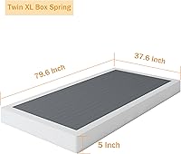 Vista 3 de Base de cama individual XL, estructura de metal resistente de 5 pulgadas con funda de cama de tela fácil de limpiar, antideslizante, sin ruido