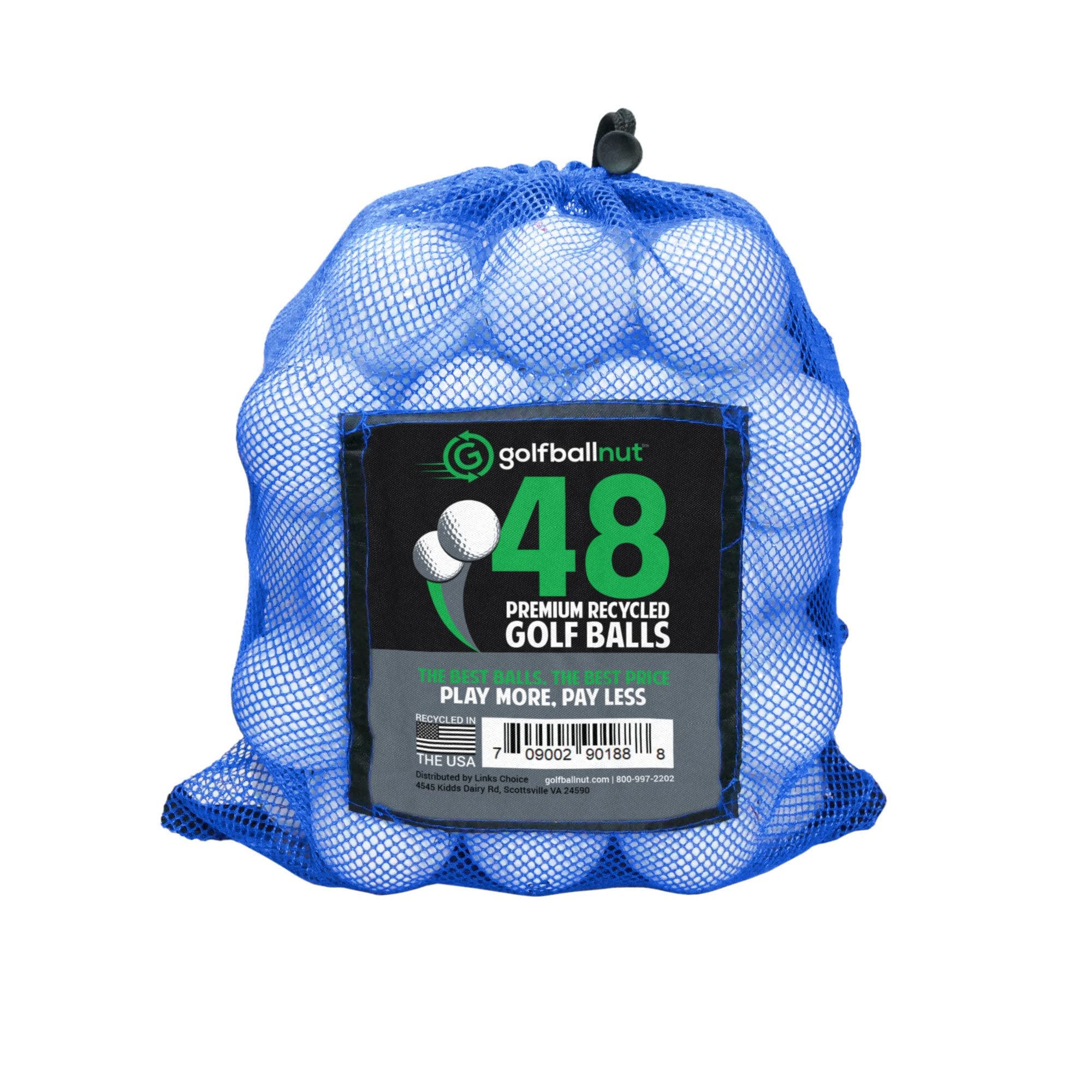 GolfBall Nut - 24 Recycled Golf Balls for Bridgestone Mix - Used Golf Balls Bulk 3A Good Condition – Includes Mesh Bag – 24-Pack, White