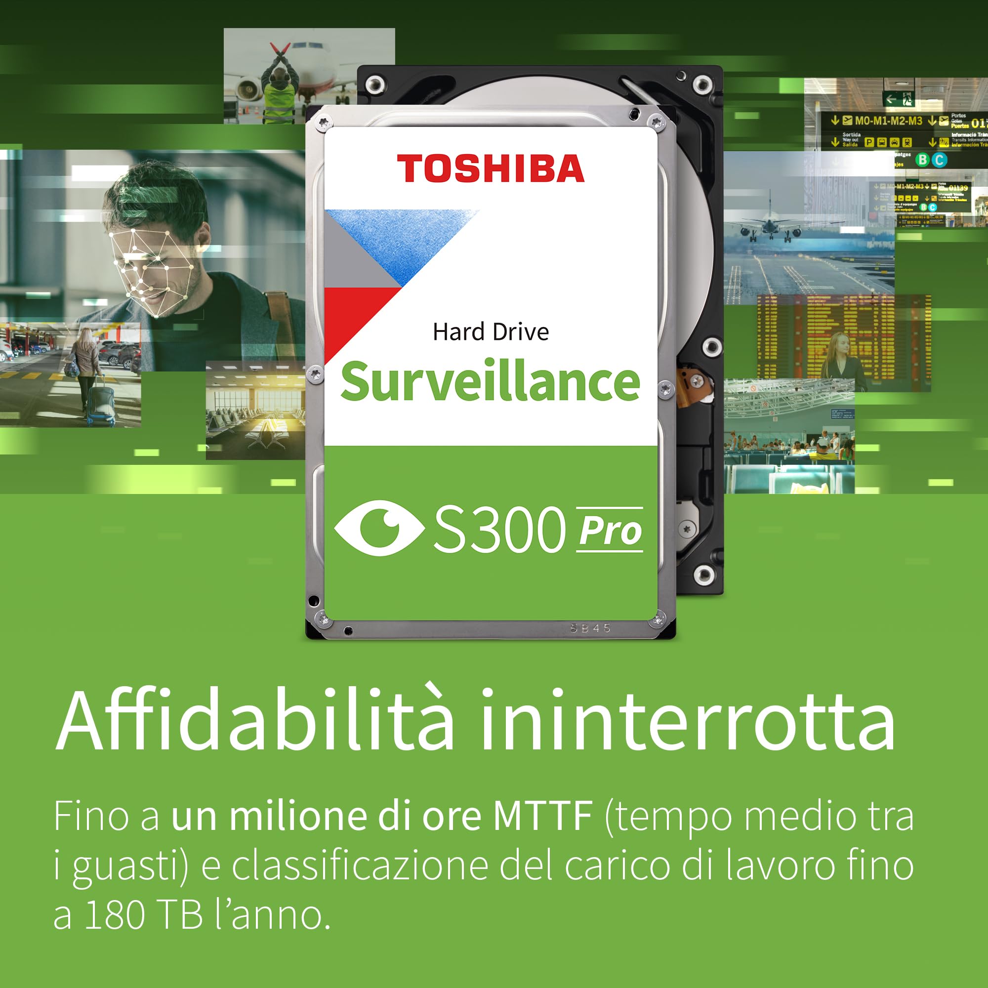 Toshiba S300 PRO 10TB Güvenlik HDD – 7200RPM, 512MB Cache