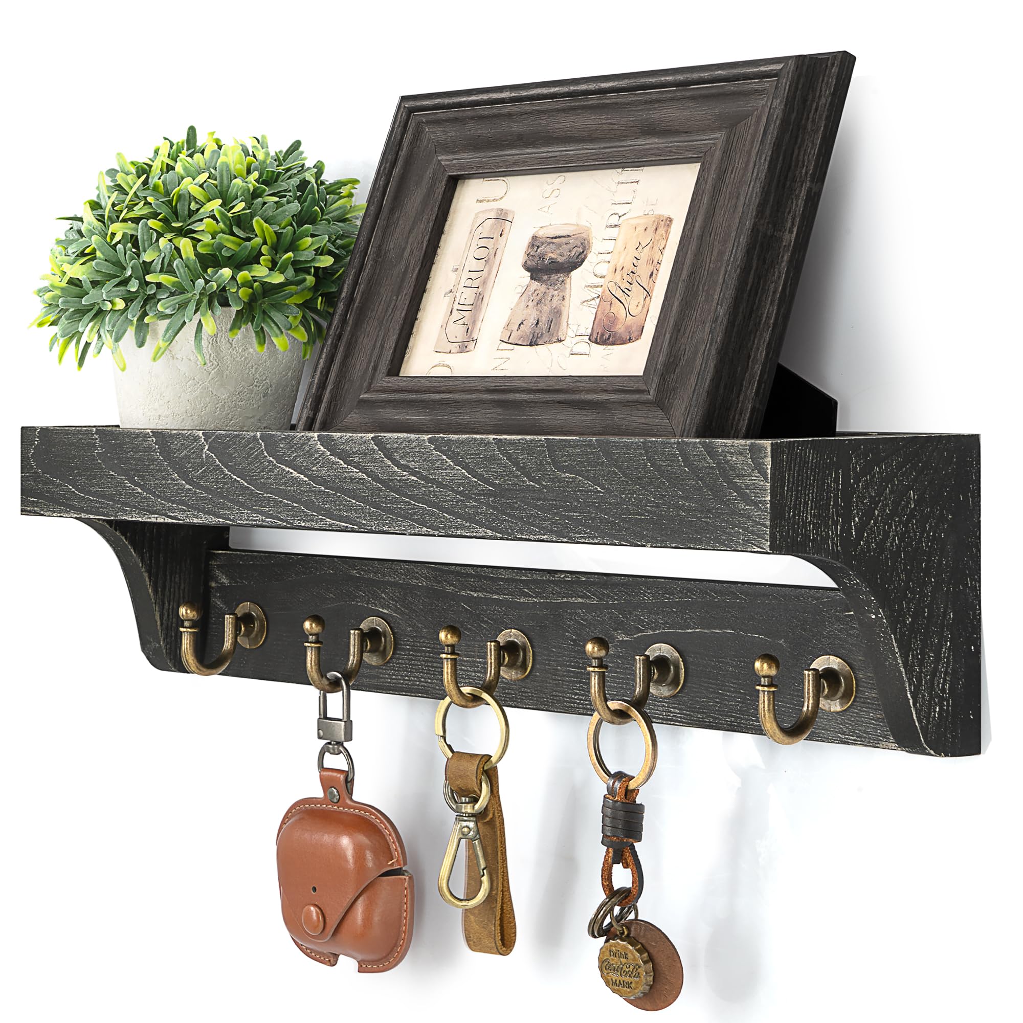 Retro Key Holder - Wall Mounted Wooden Key Hook -20 Retro Key Holder - Wall Mounted Wooden Key Hook -20