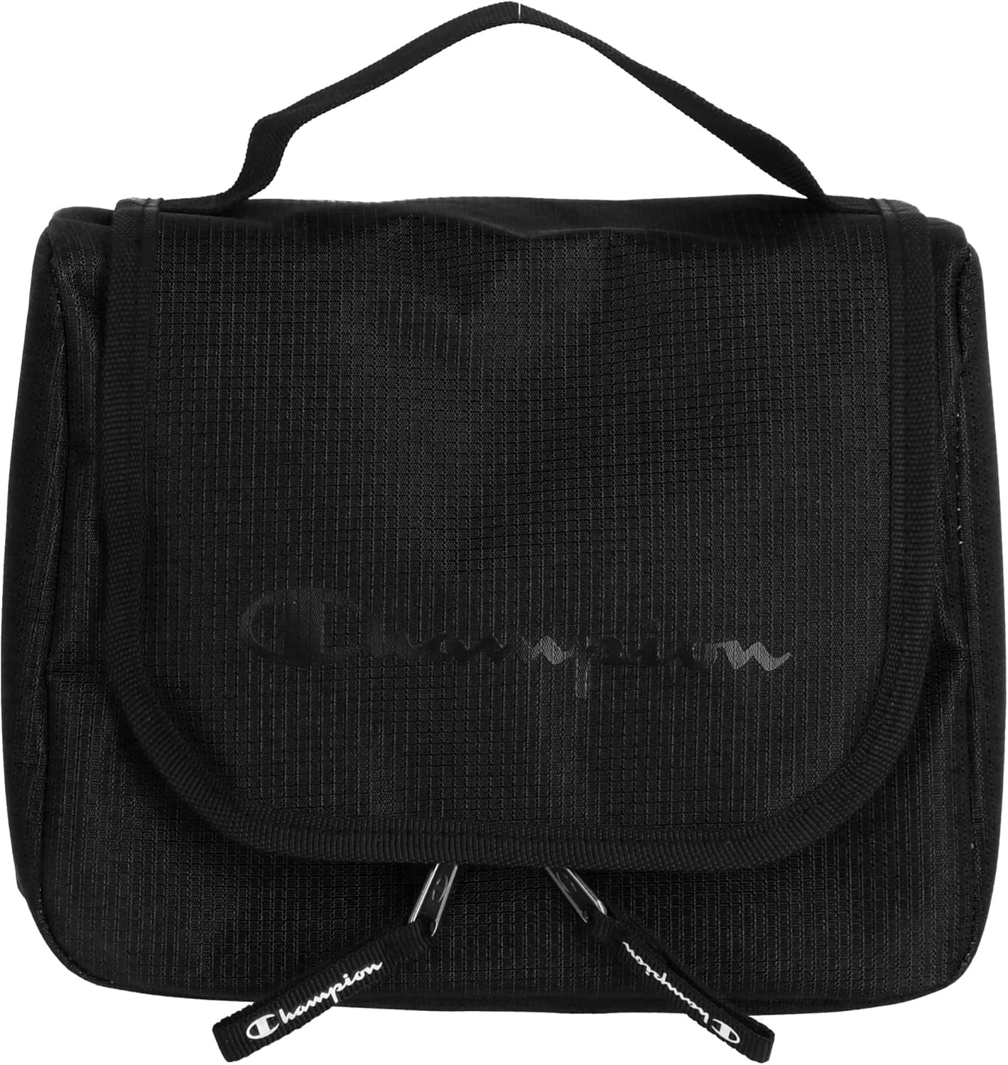 Champion Travel Hanging Toiletry Bag for Women & Men - Travel Size Bag with Hook - Lightweight Bag for your Makeup, Bathroom Accessories, Shower Bag Organizer & Camping Essentials - True Black
