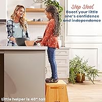 Vista 4 de ECR4Kids Taburete para sentarse o escalonar, muebles para niños, miel