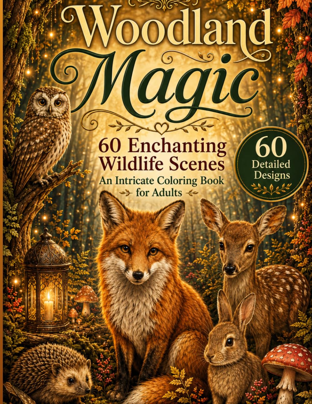 Woodland Magic: 60 Enchanting Wildlife Scenes – An Intricate Coloring Book for Adults
