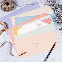Vista 2 de Sobres de negocios, paquete de 36 sobres #10, 4 1/8 x 9 1/2 pulgadas, 6 colores pastel cálidos