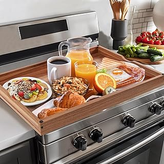 Wolki Noodle Board Stove Covers - 30"L x 22"W x 2.5"Th Heavy-Duty Gas & Electric Stove Top Cover with Built-in Handles for RV and Wooden Serving Tray