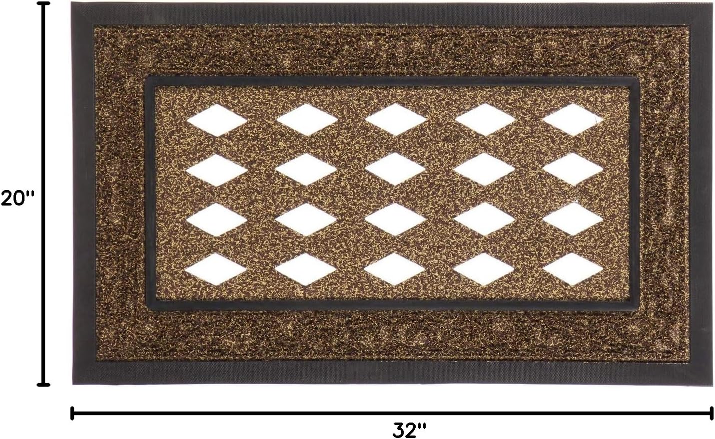 Evergreen Flag Sassafras Door Mat Tray, All-Weather Weatherproof Doormat for Indoor and Outdoor Entrance, Non-Slip Backing Entryway Front Door Mats (Brown Scroll, 32 x 20 Inches)
