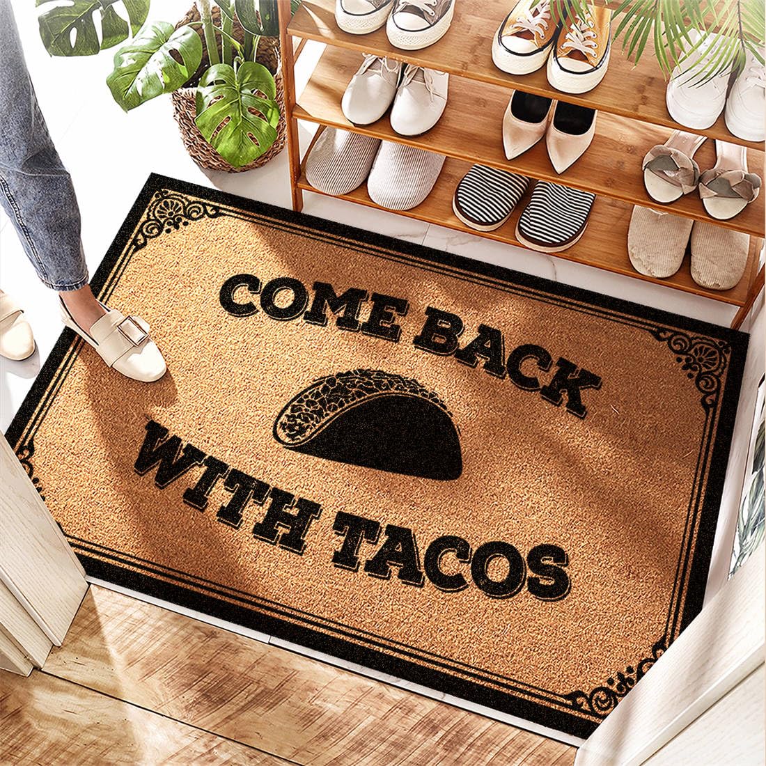 Paillasson Welcome Back Tacos étanche grand format tapis fibre de coco