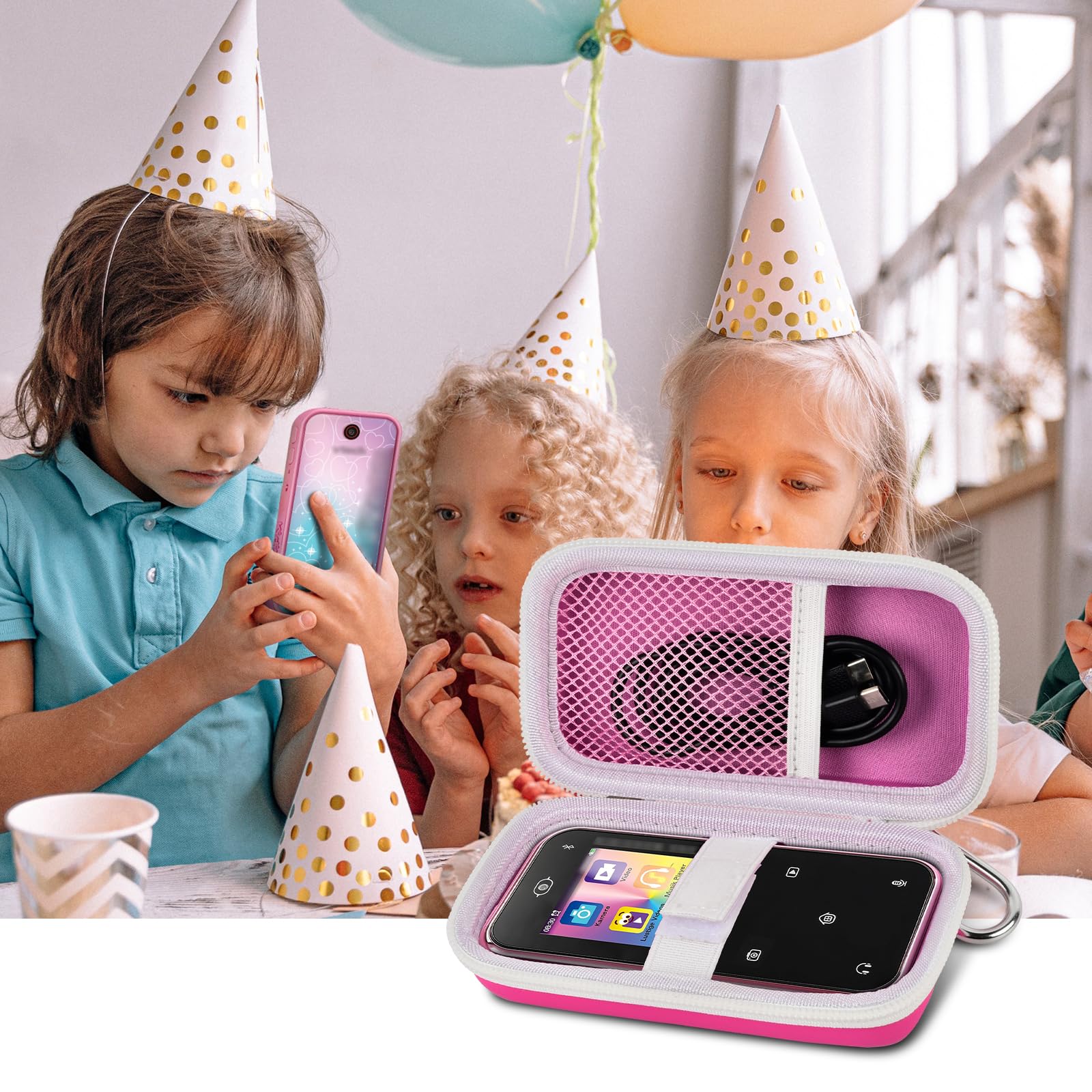 Case For VTech KidiZoom Snap Touch - Children's Touchscreen Smartphone, Storage Holder For Toy Digital Cameras MP3 Player/USB Cable - Box Only
