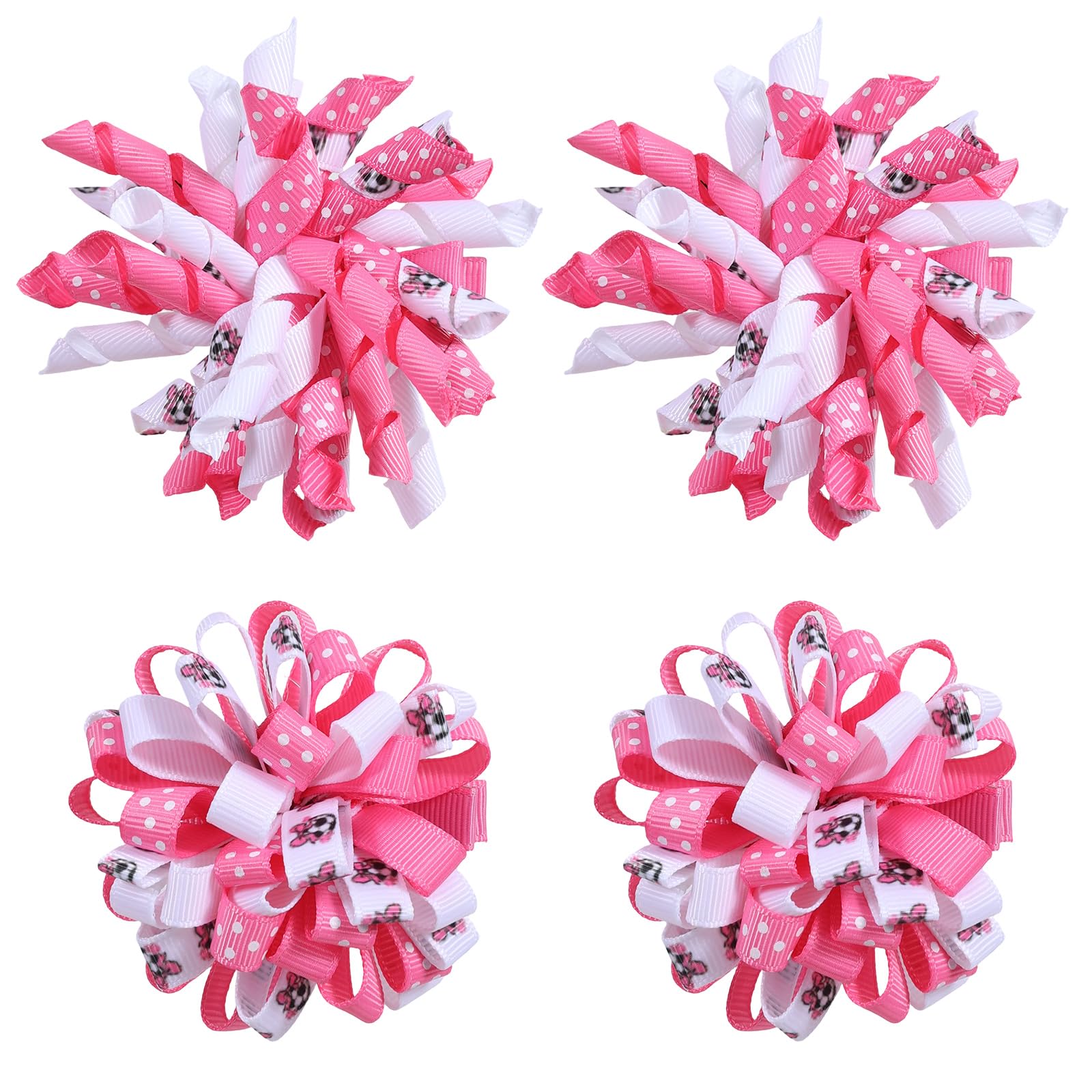 Christmas Hair Clips - Red White Green Bows -11 Christmas Hair Clips - Red White Green Bows -11
