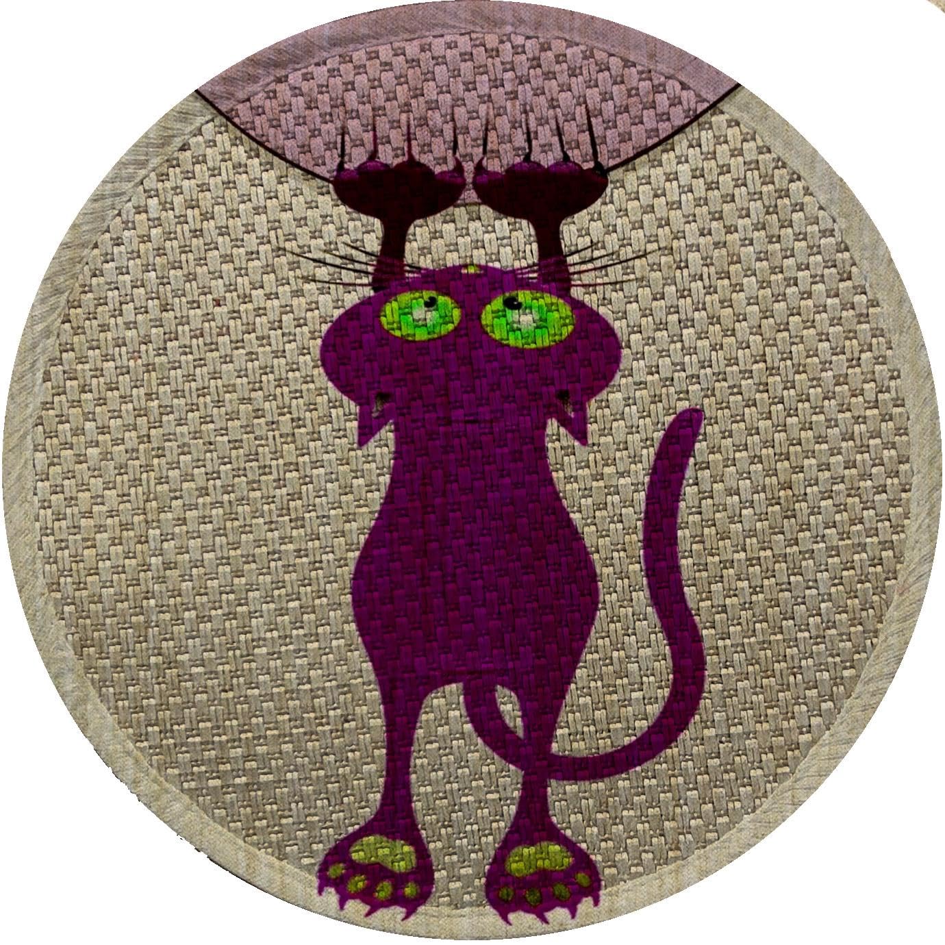 Glipet Desenli Çift Taraflı Kedi Tırmalama Paspası Yuvarlak Purple 36 * 36 cm