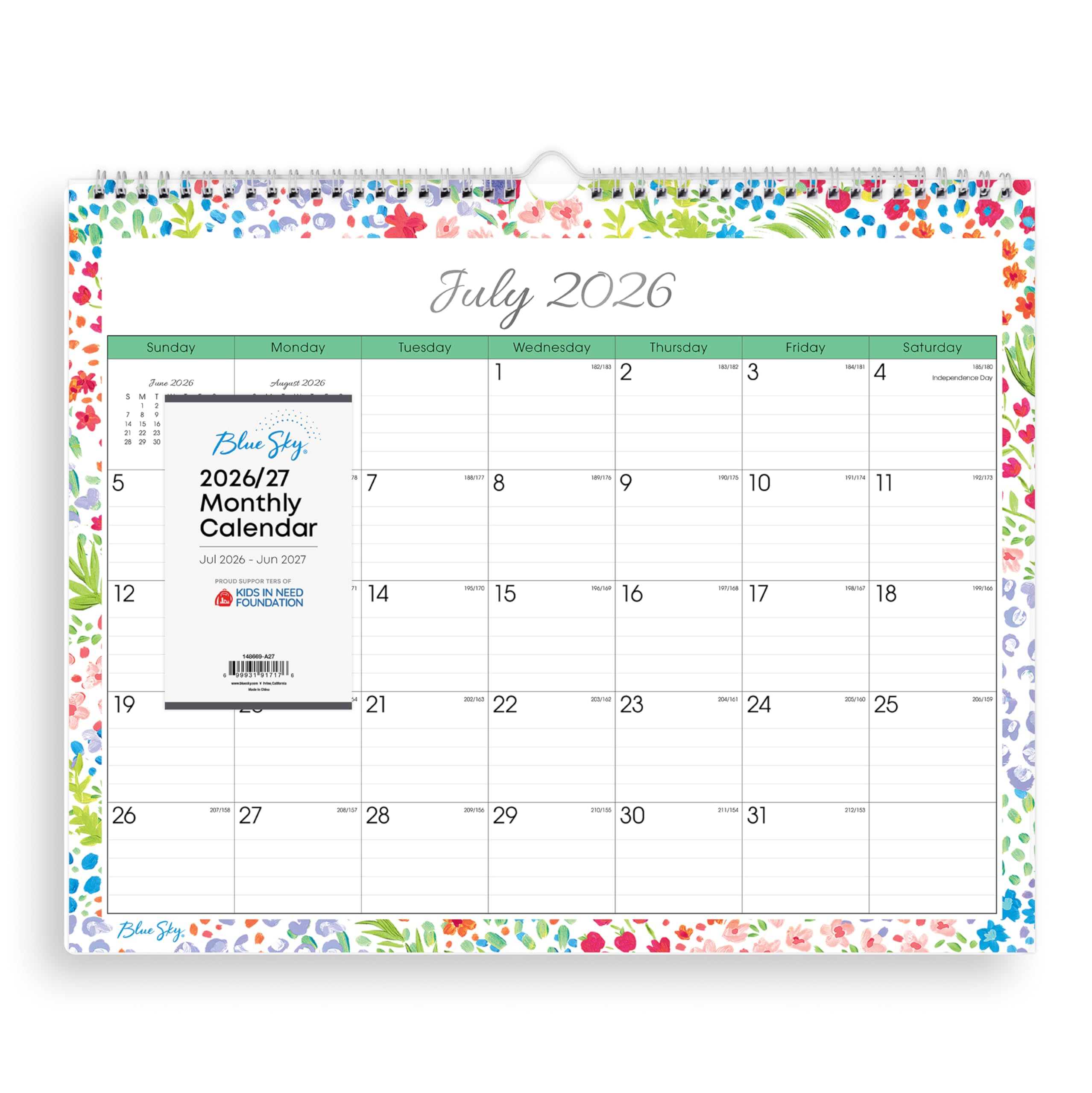 アイドル WILD BLUE Calendar 2026-2027 Amazon.com: Blue Sky 2026-2027 Monthly Academic Year Wall Calendar